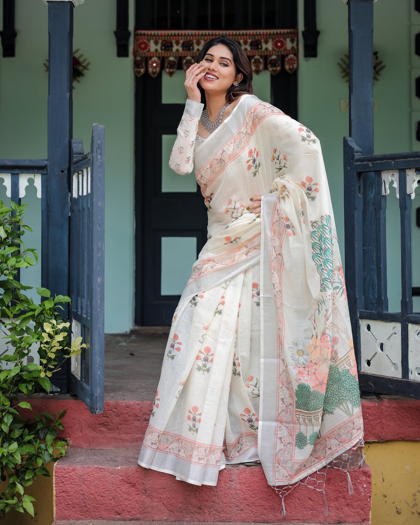 KASHVI PURE LINEN SAREE