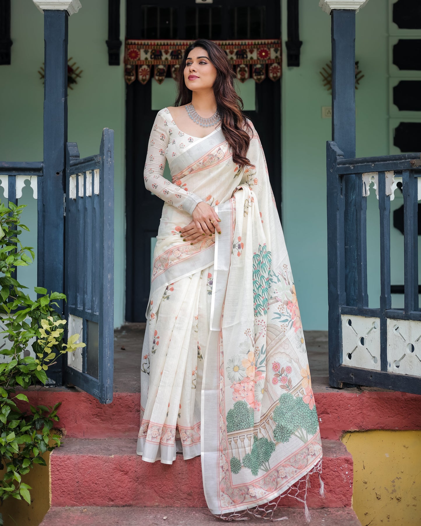 KASHVI PURE LINEN SAREE