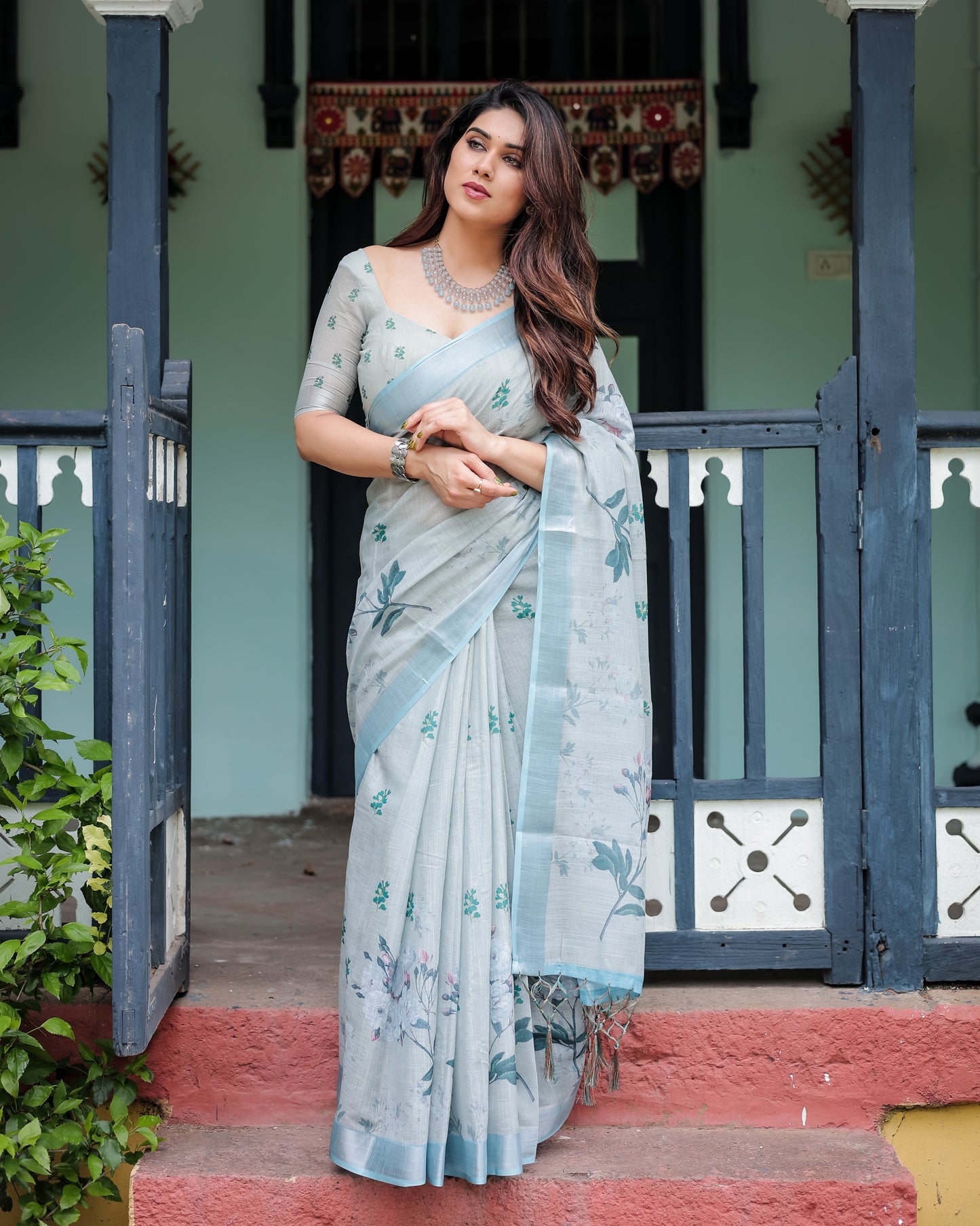 KASHVI PURE LINEN SAREE