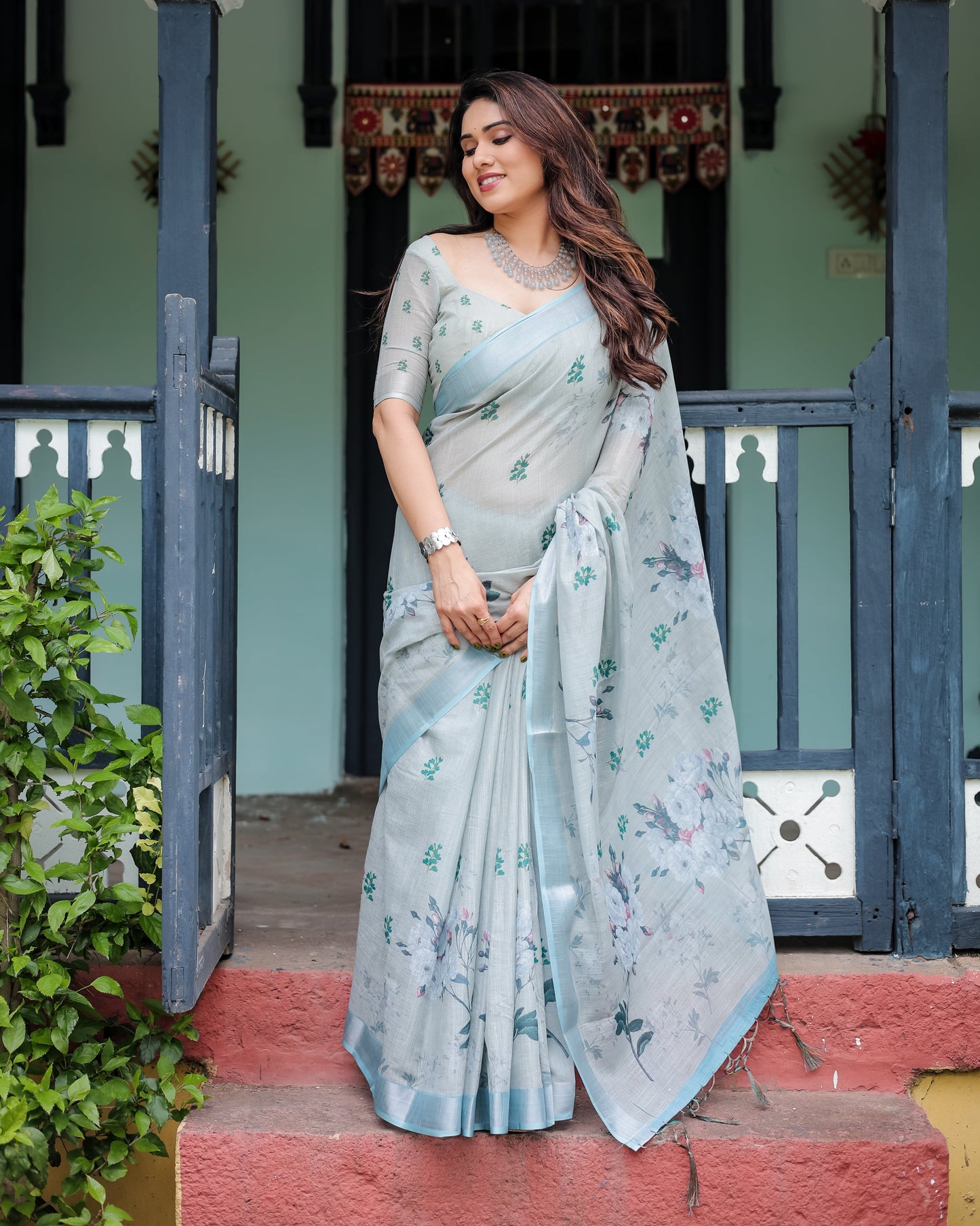 KASHVI PURE LINEN SAREE