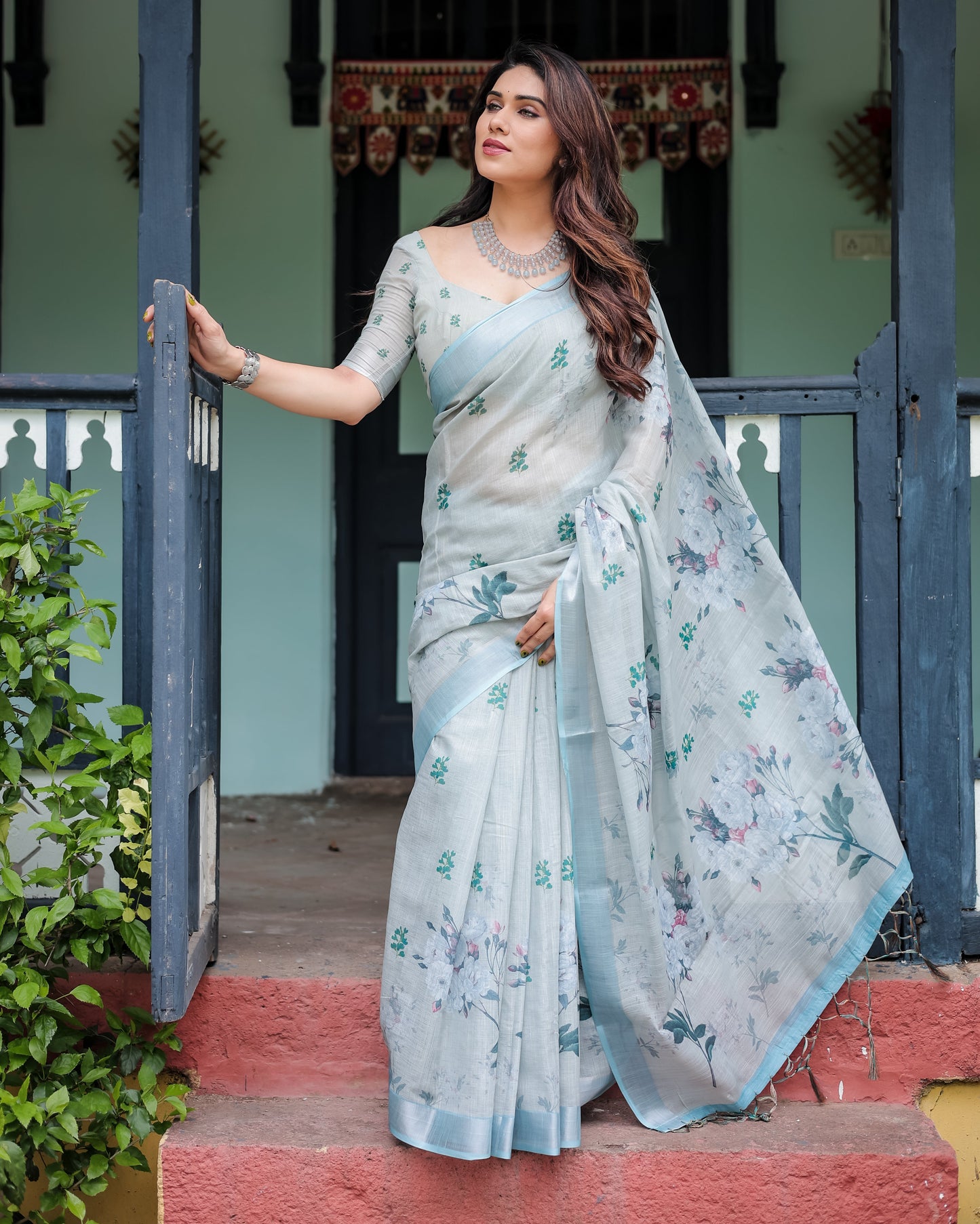 KASHVI PURE LINEN SAREE