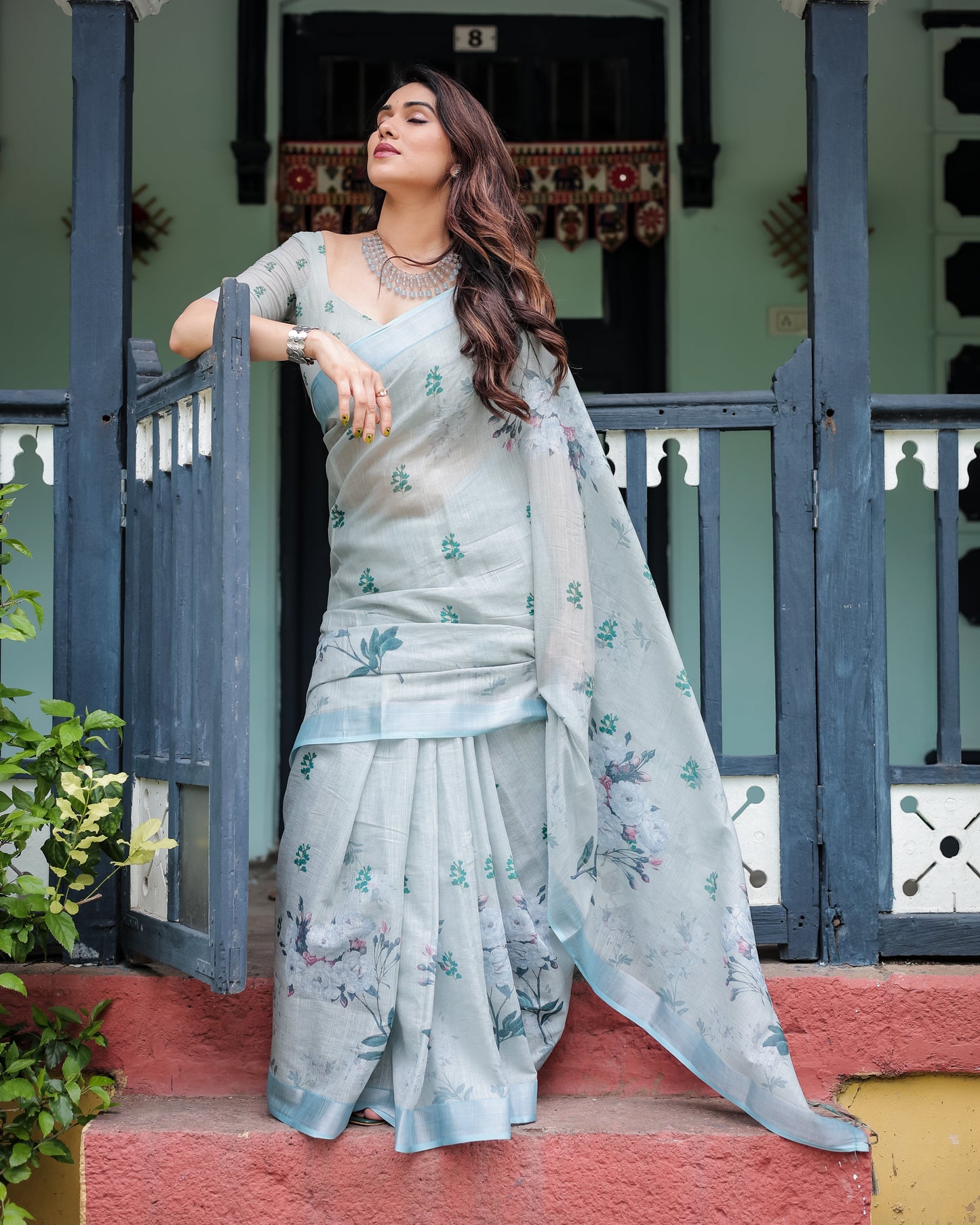 KASHVI PURE LINEN SAREE