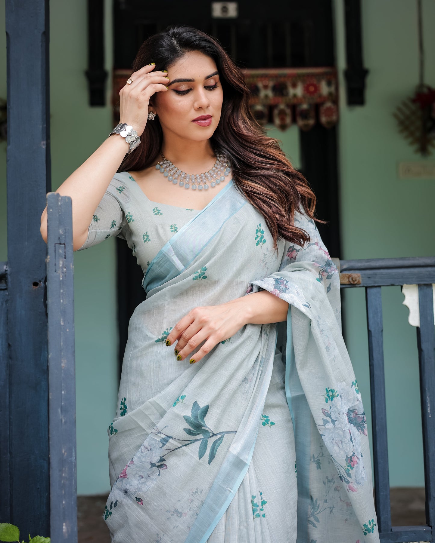 KASHVI PURE LINEN SAREE