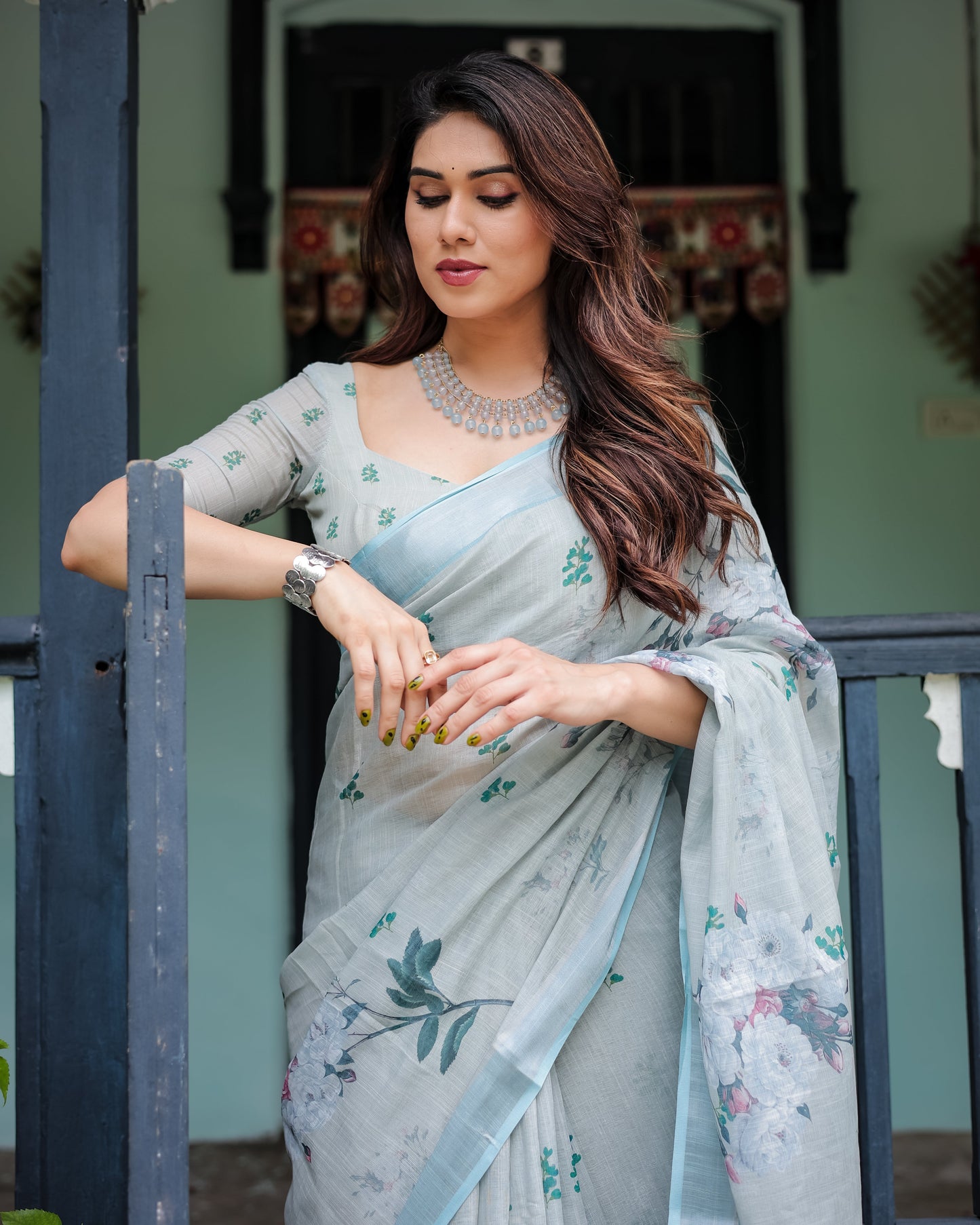 KASHVI PURE LINEN SAREE