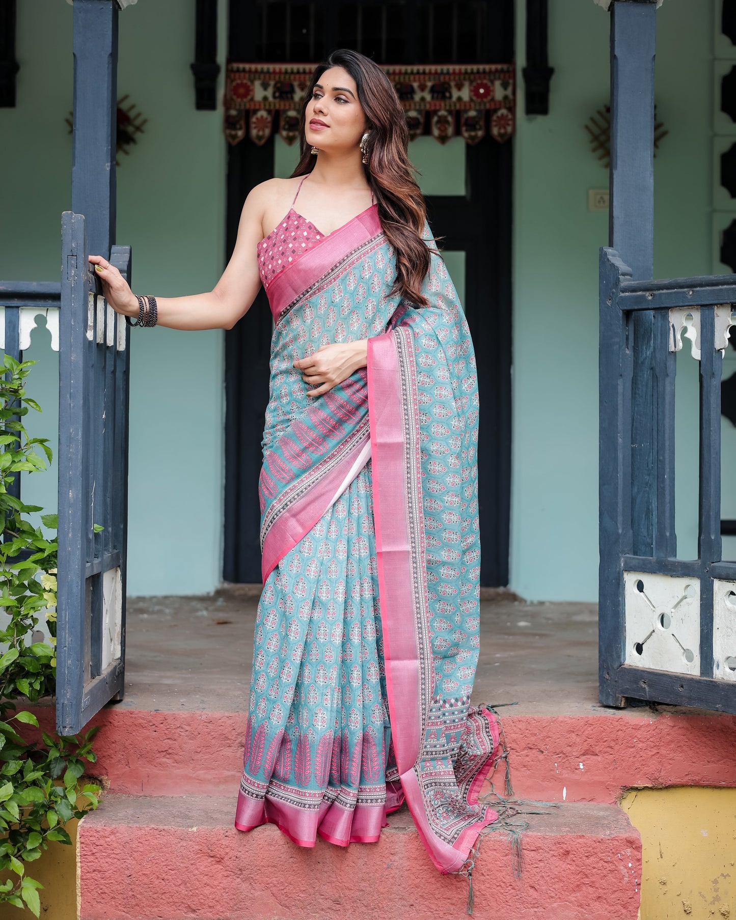 KASHVI PURE LINEN SAREE