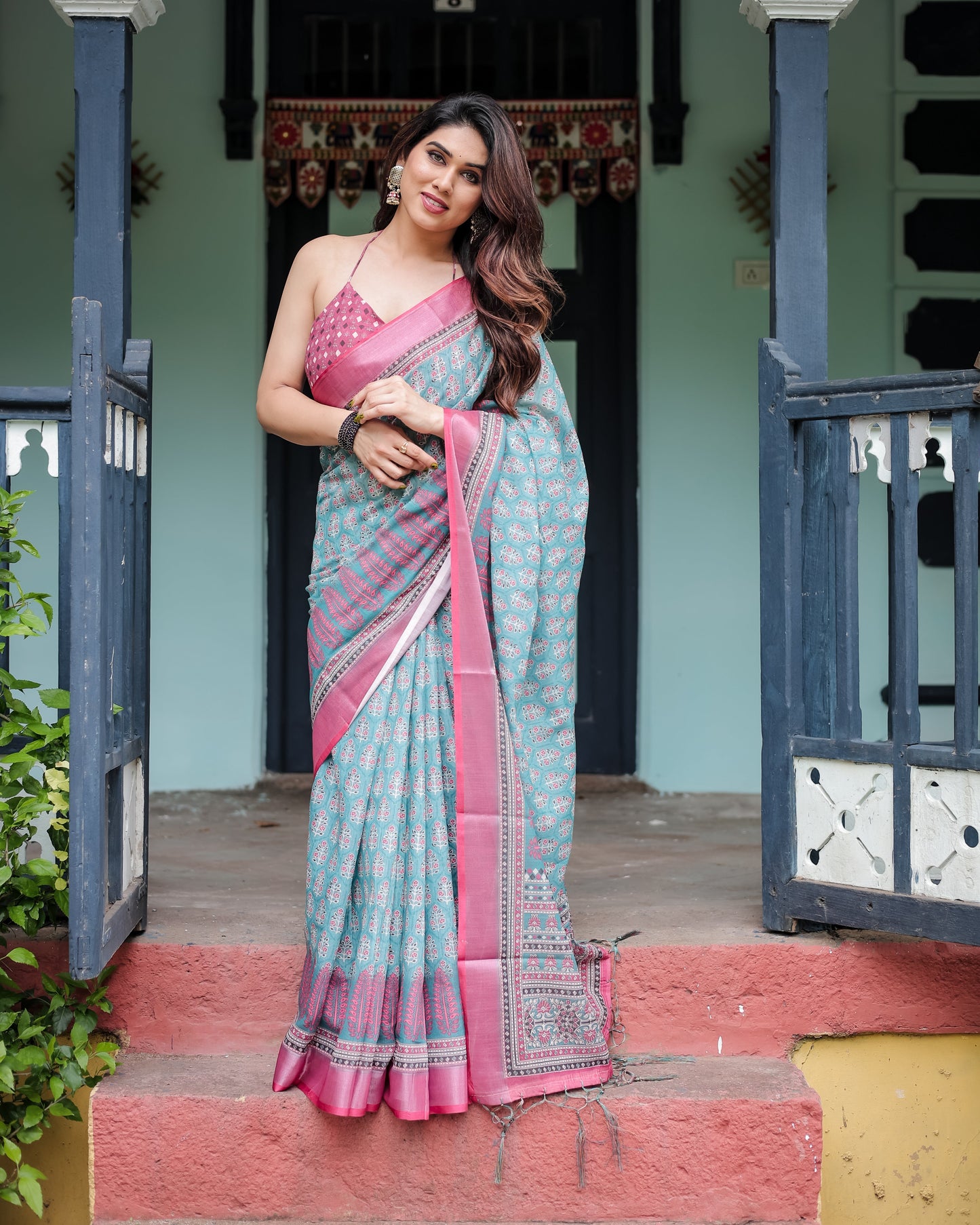 KASHVI PURE LINEN SAREE