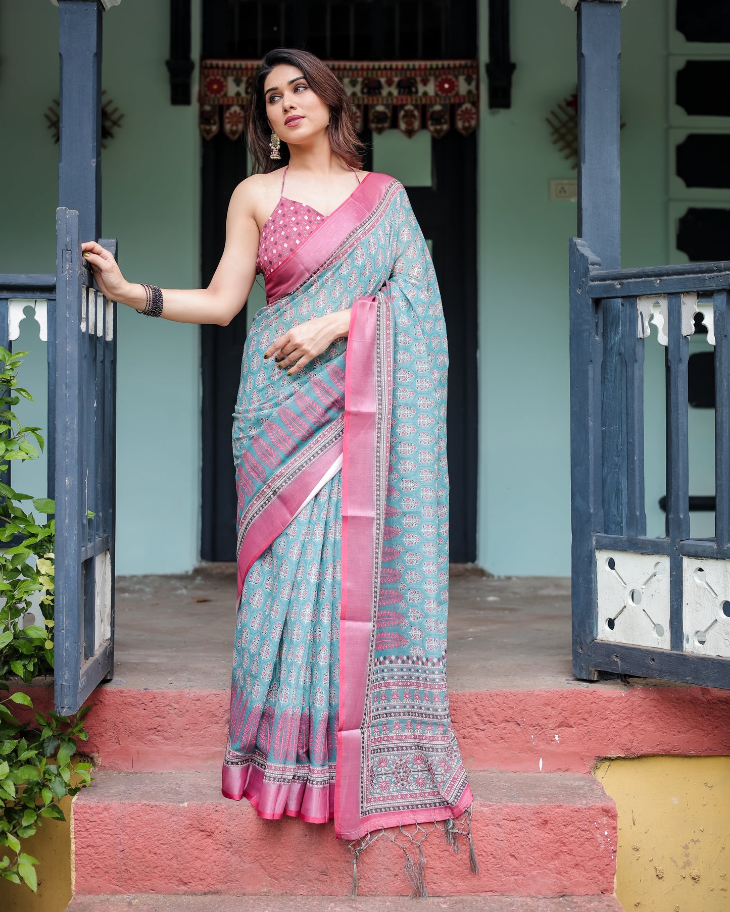 KASHVI PURE LINEN SAREE