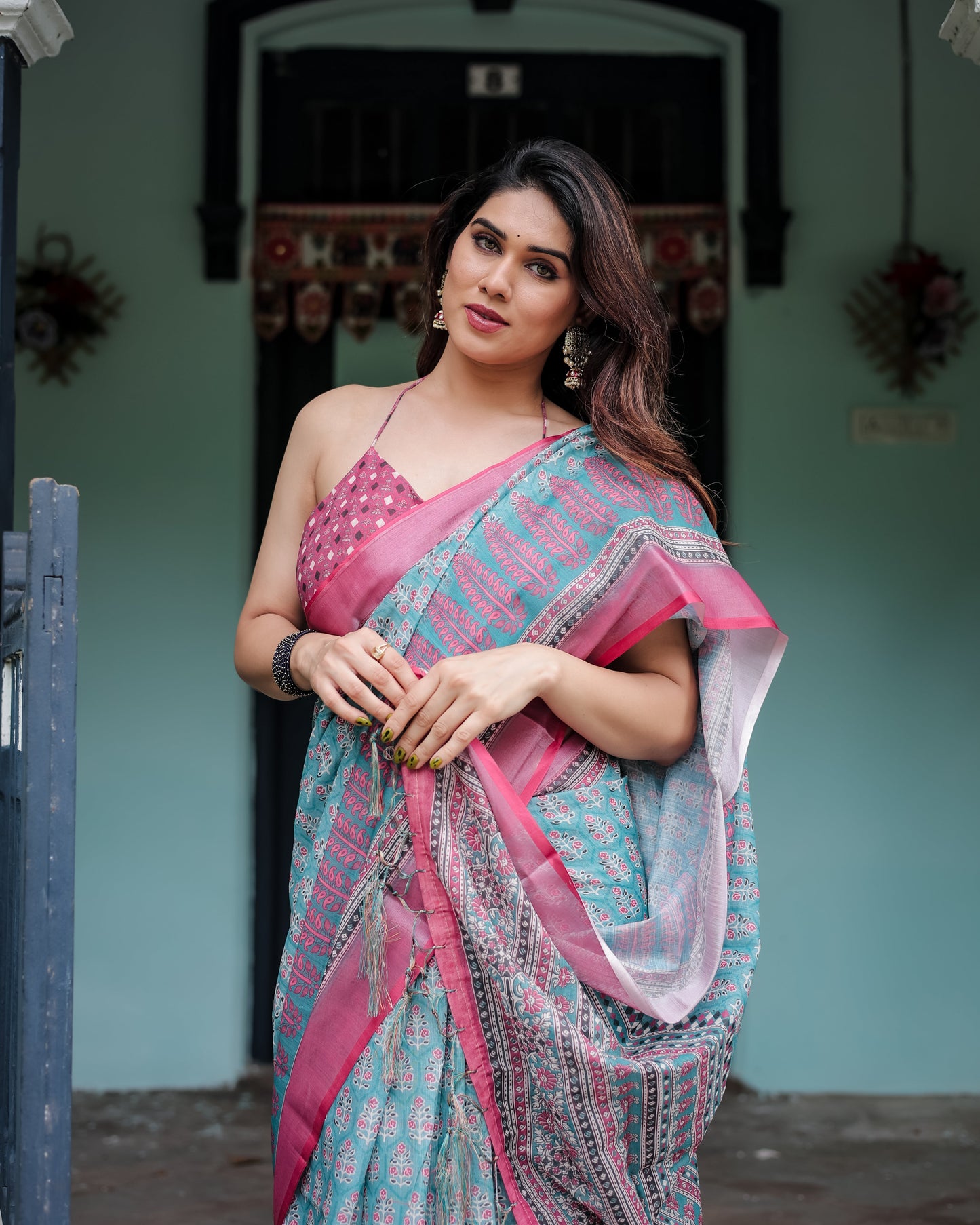 KASHVI PURE LINEN SAREE