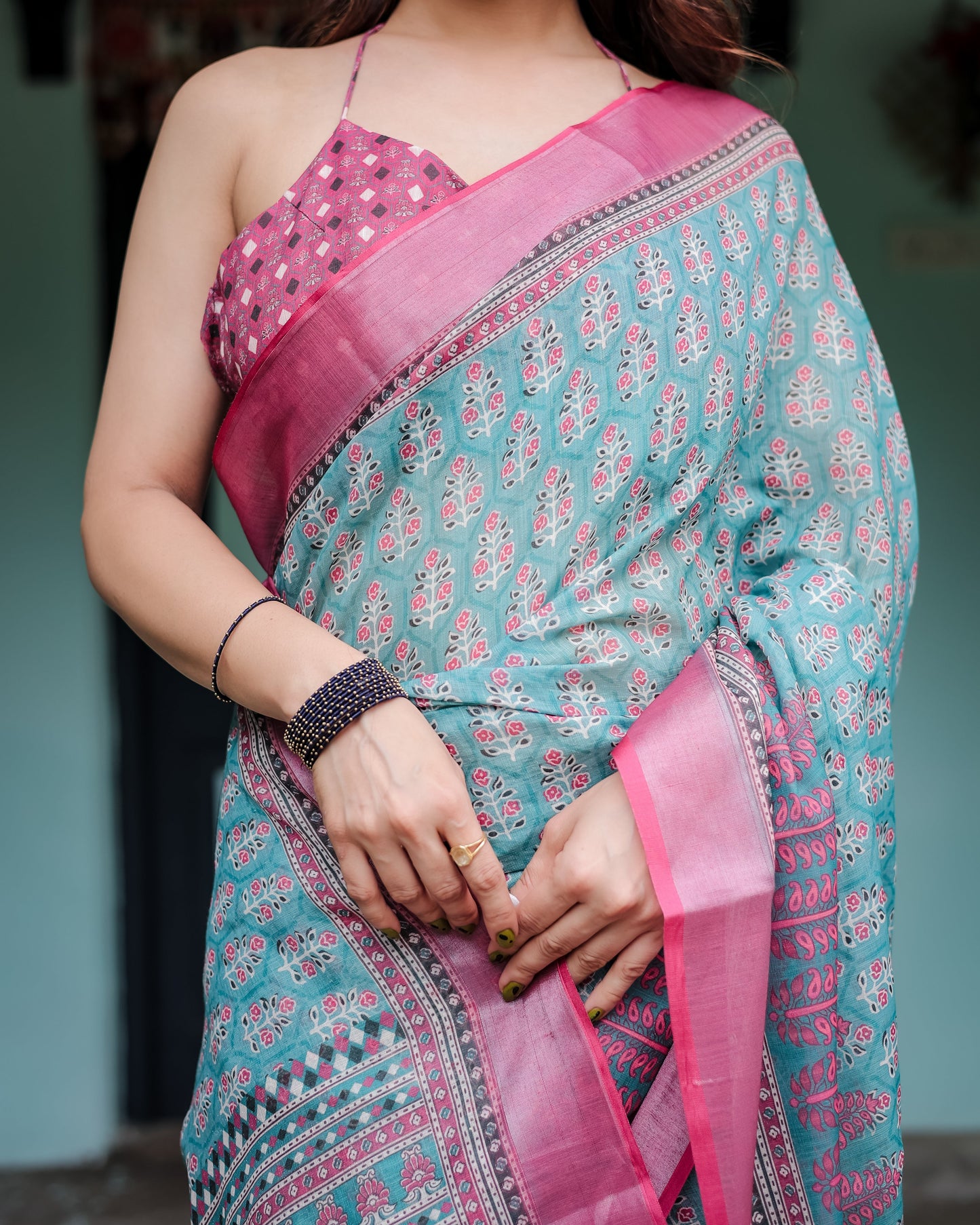 KASHVI PURE LINEN SAREE