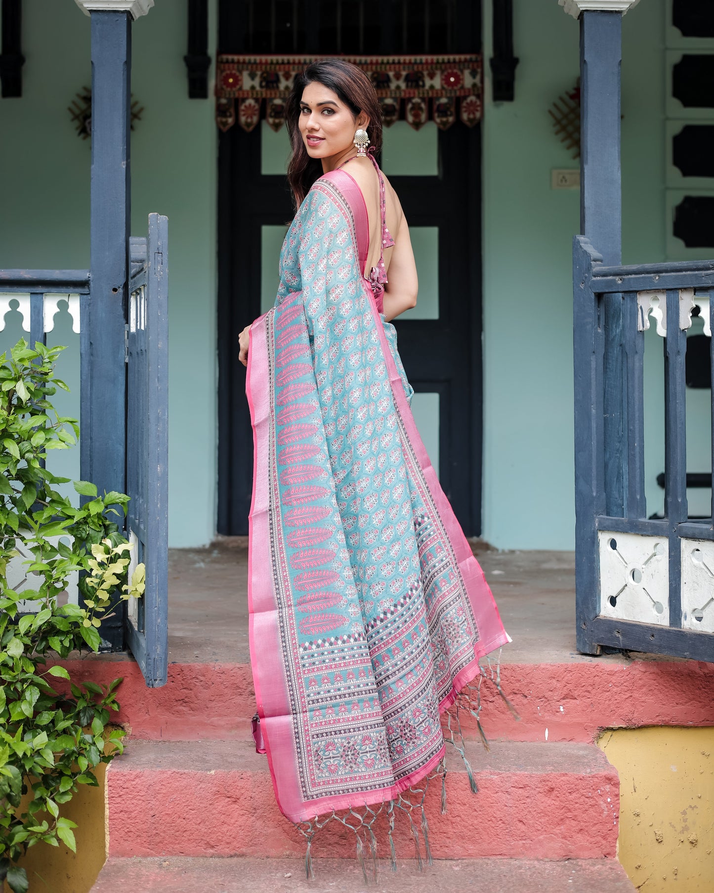 KASHVI PURE LINEN SAREE