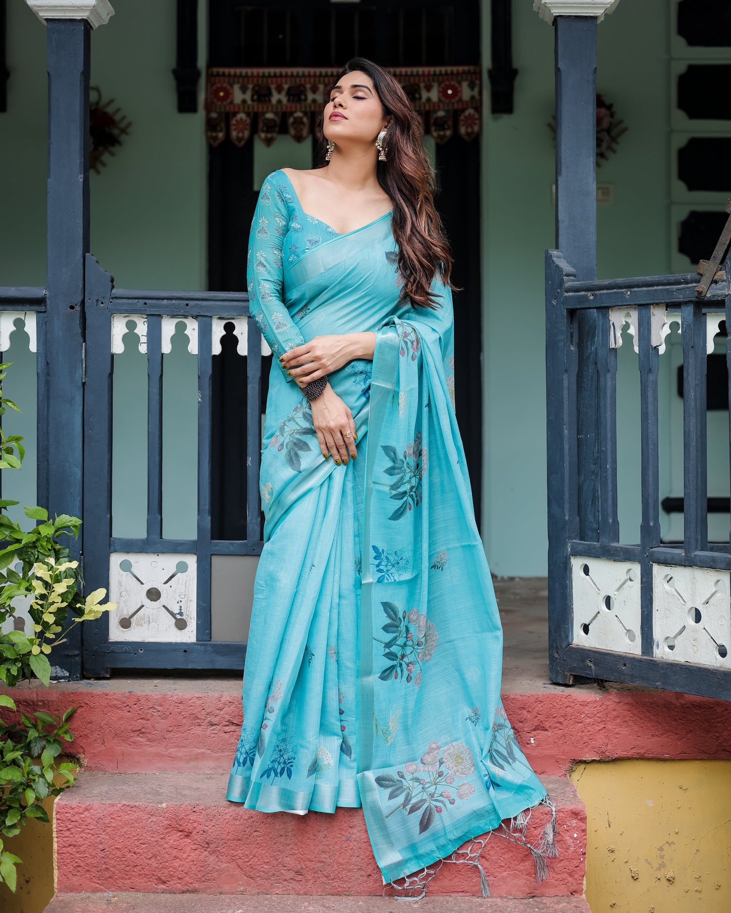 KASHVI PURE LINEN SAREE
