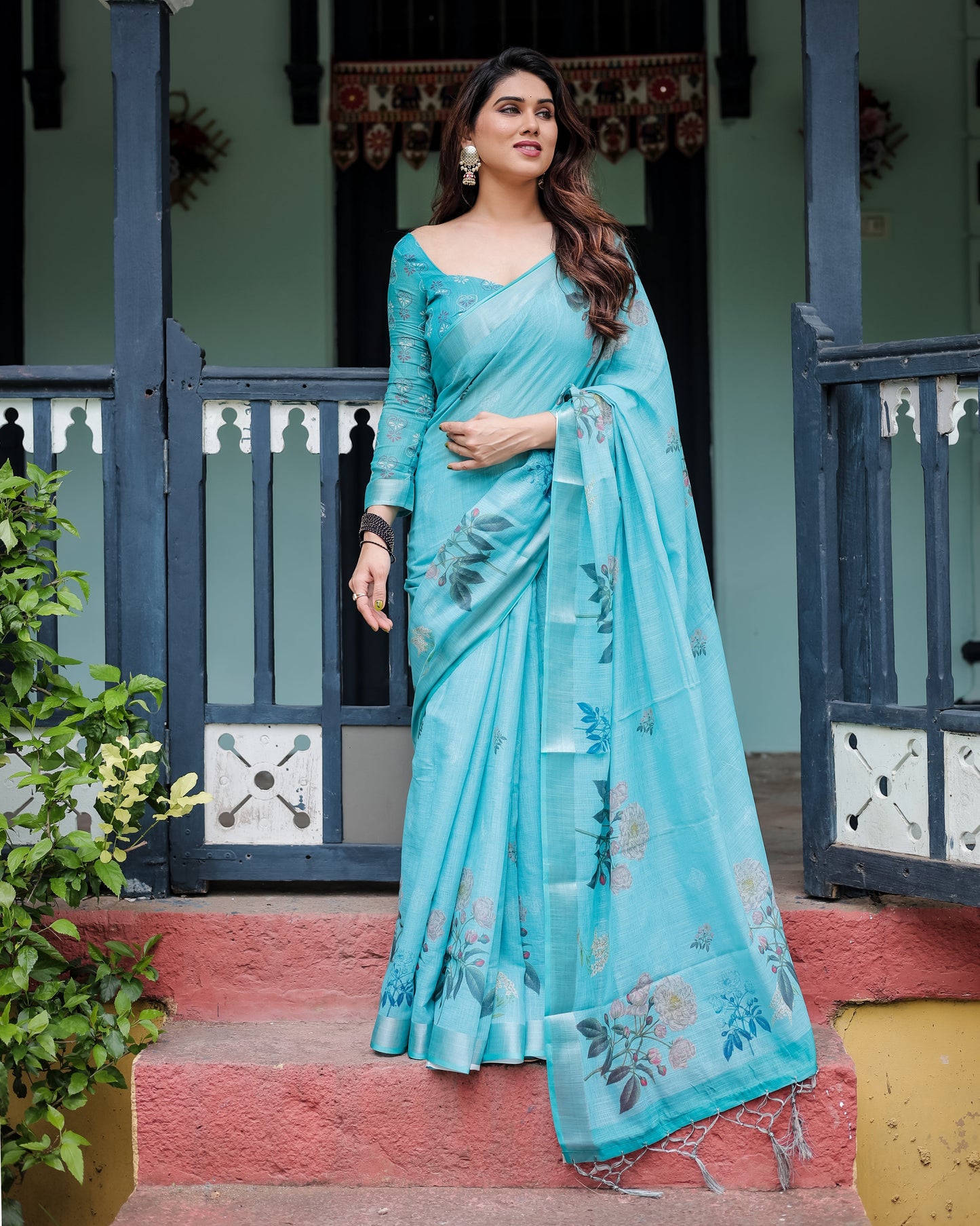 KASHVI PURE LINEN SAREE