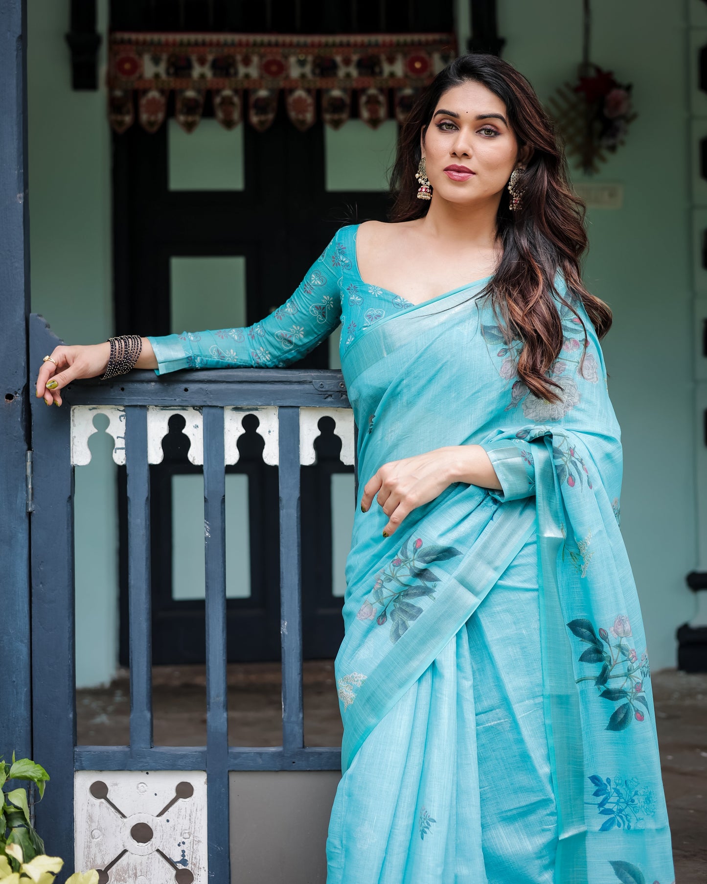 KASHVI PURE LINEN SAREE