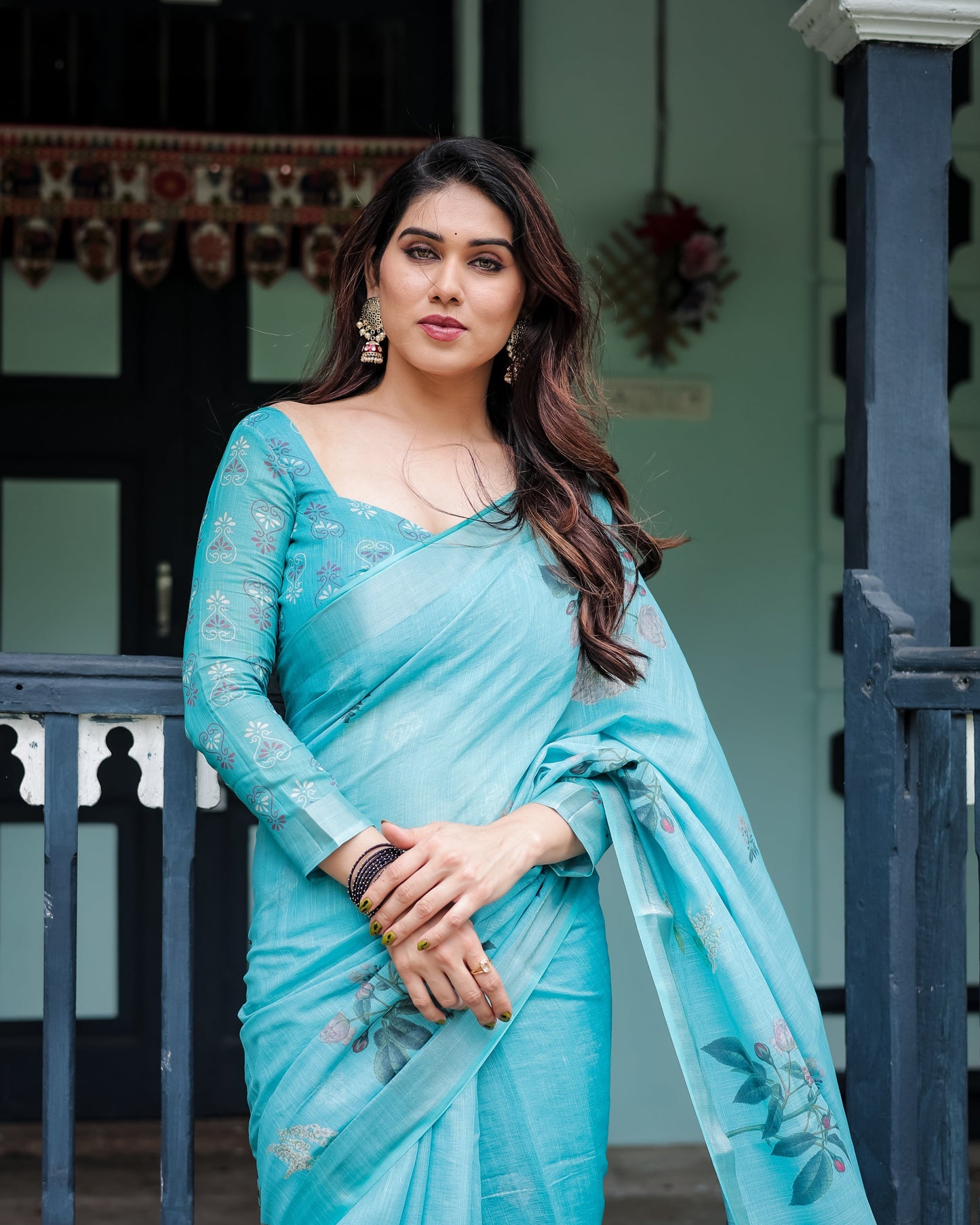 KASHVI PURE LINEN SAREE