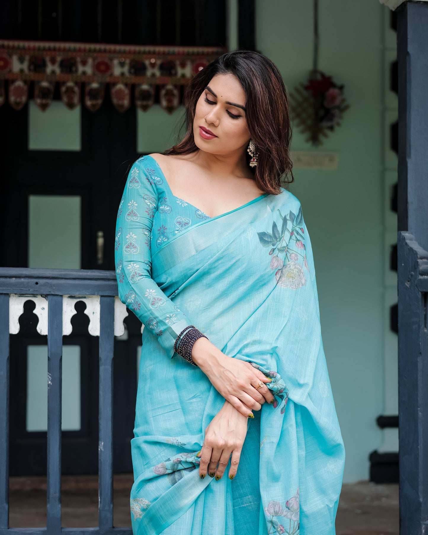 KASHVI PURE LINEN SAREE