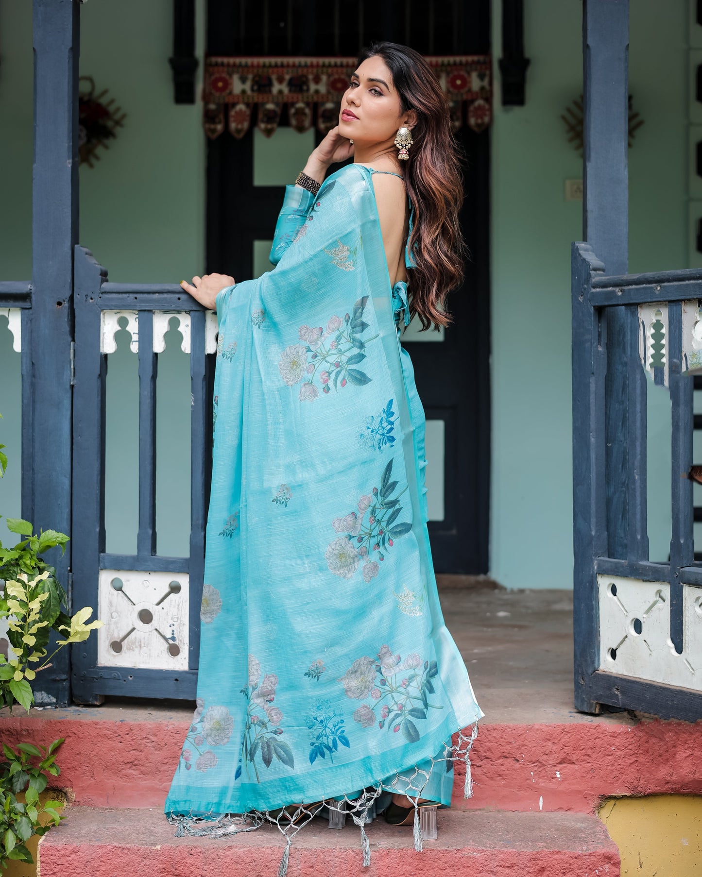 KASHVI PURE LINEN SAREE