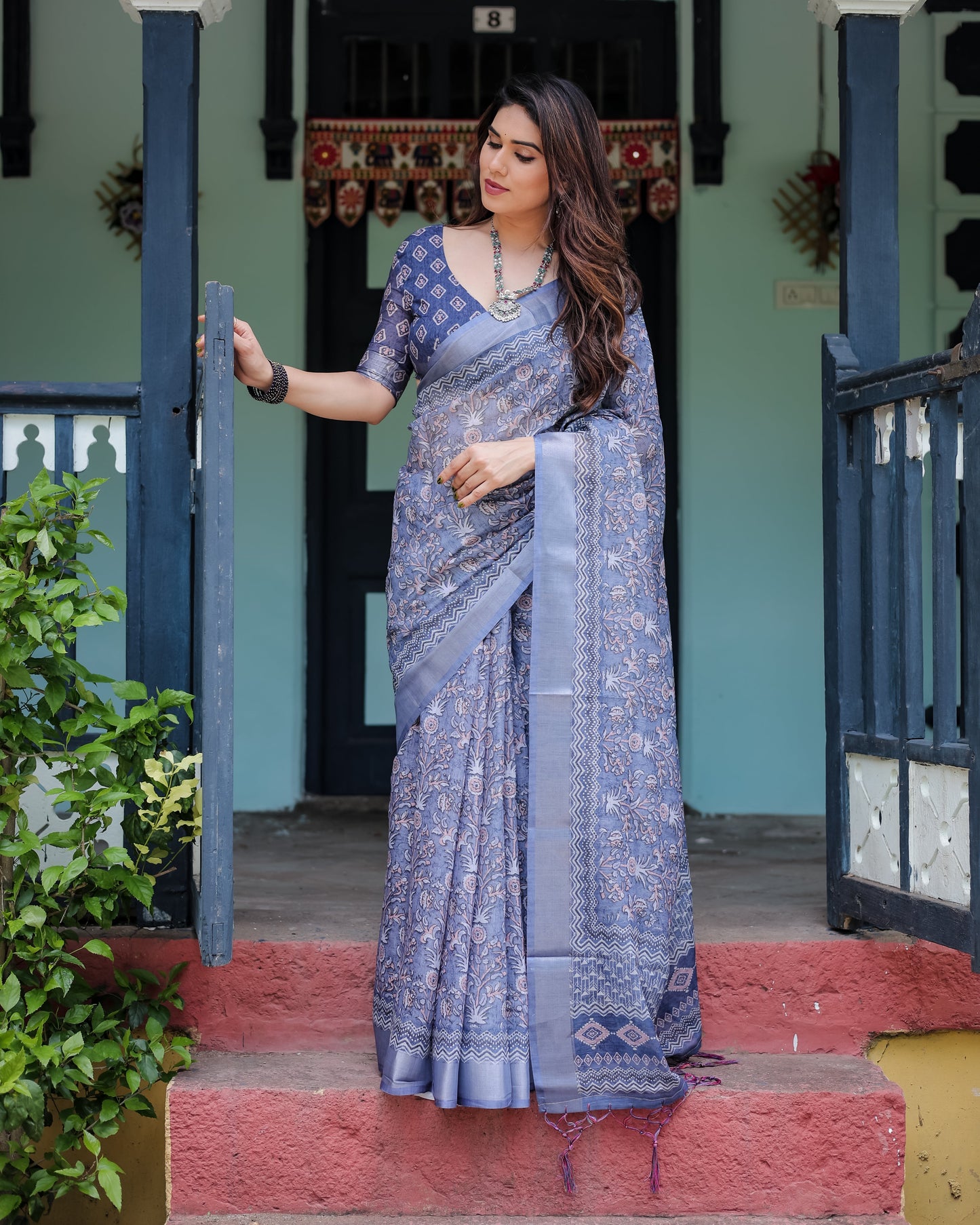 KASHVI PURE LINEN SAREE