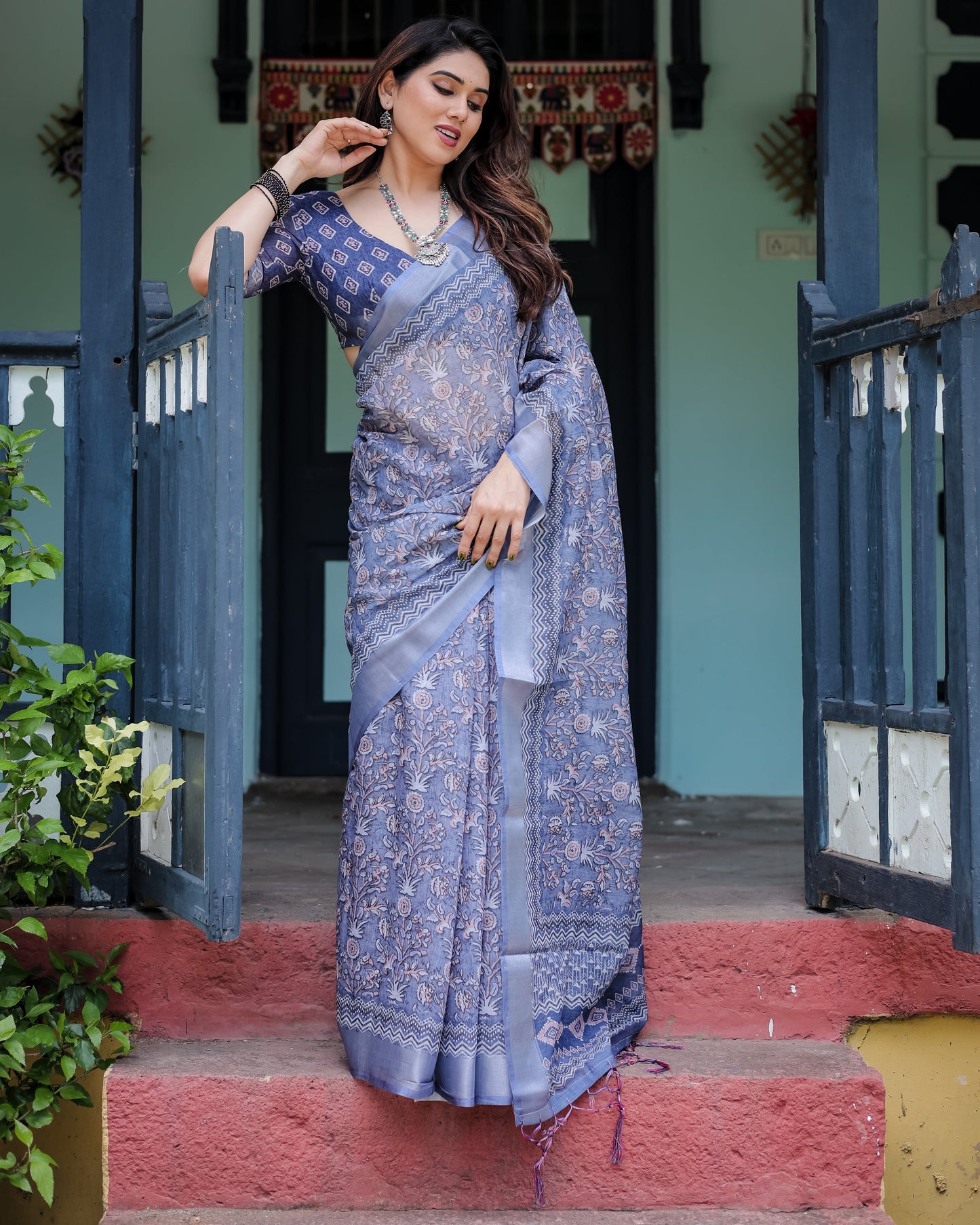 KASHVI PURE LINEN SAREE