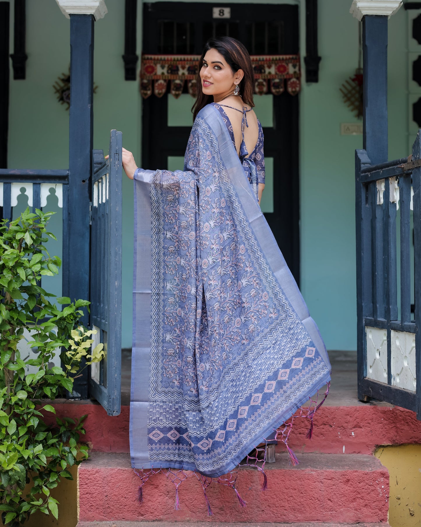 KASHVI PURE LINEN SAREE