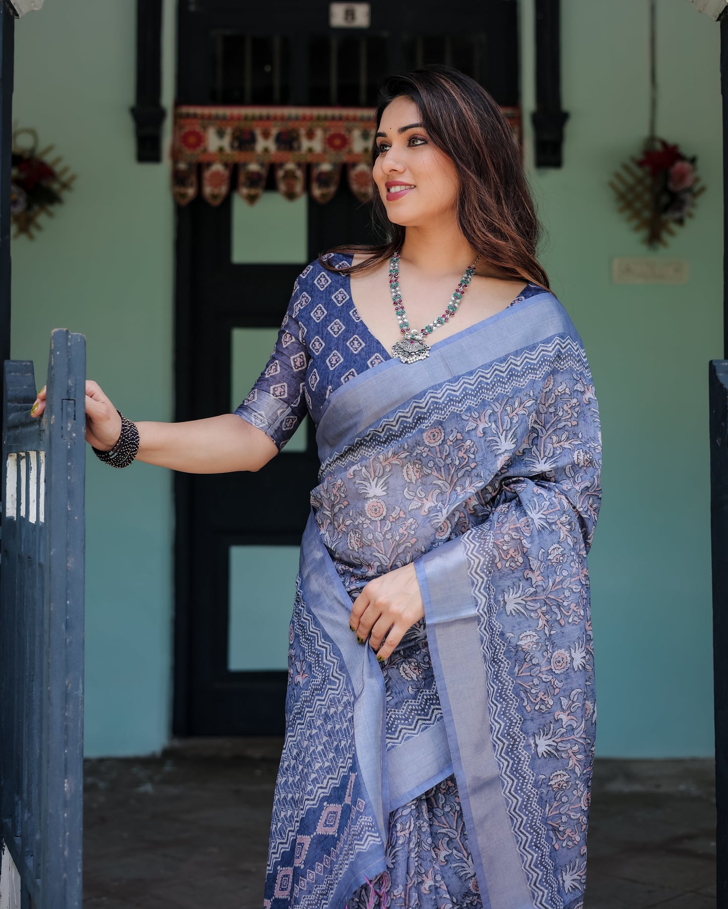 KASHVI PURE LINEN SAREE