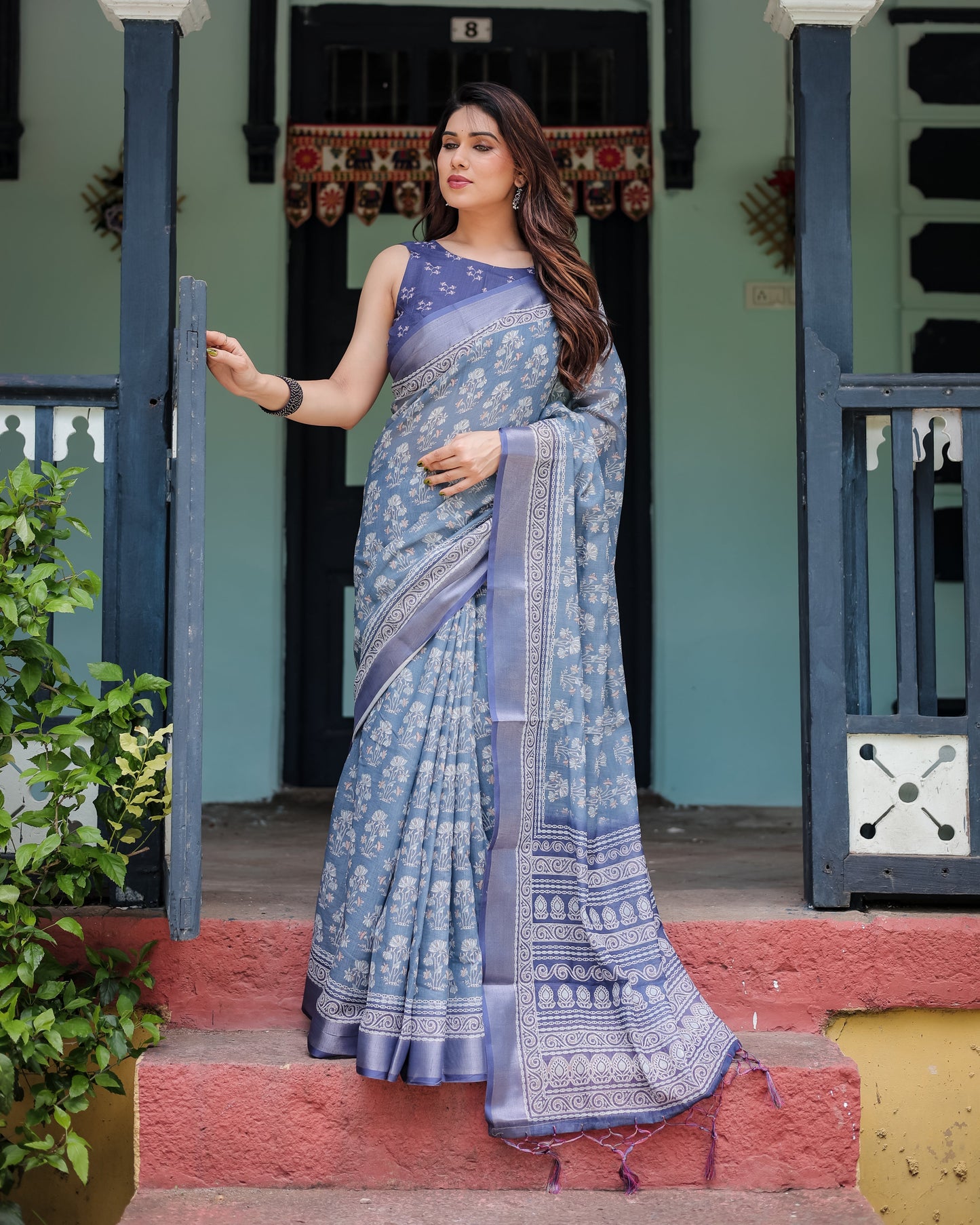 KASHVI PURE LINEN SAREE