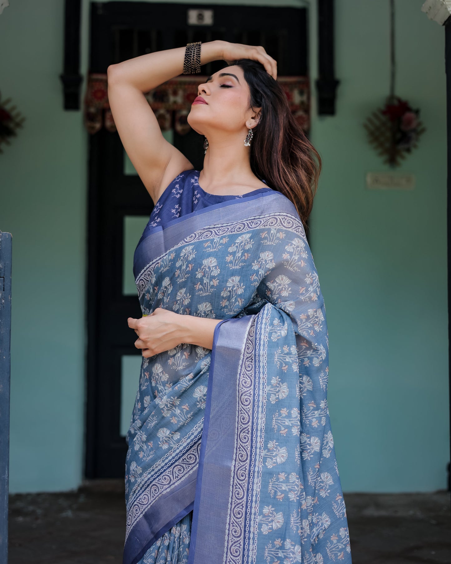 KASHVI PURE LINEN SAREE