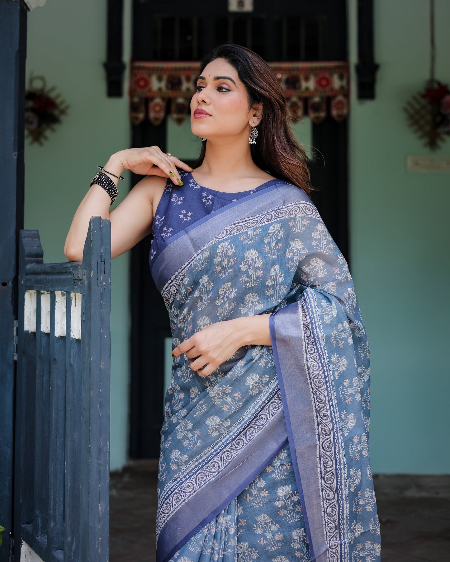 KASHVI PURE LINEN SAREE