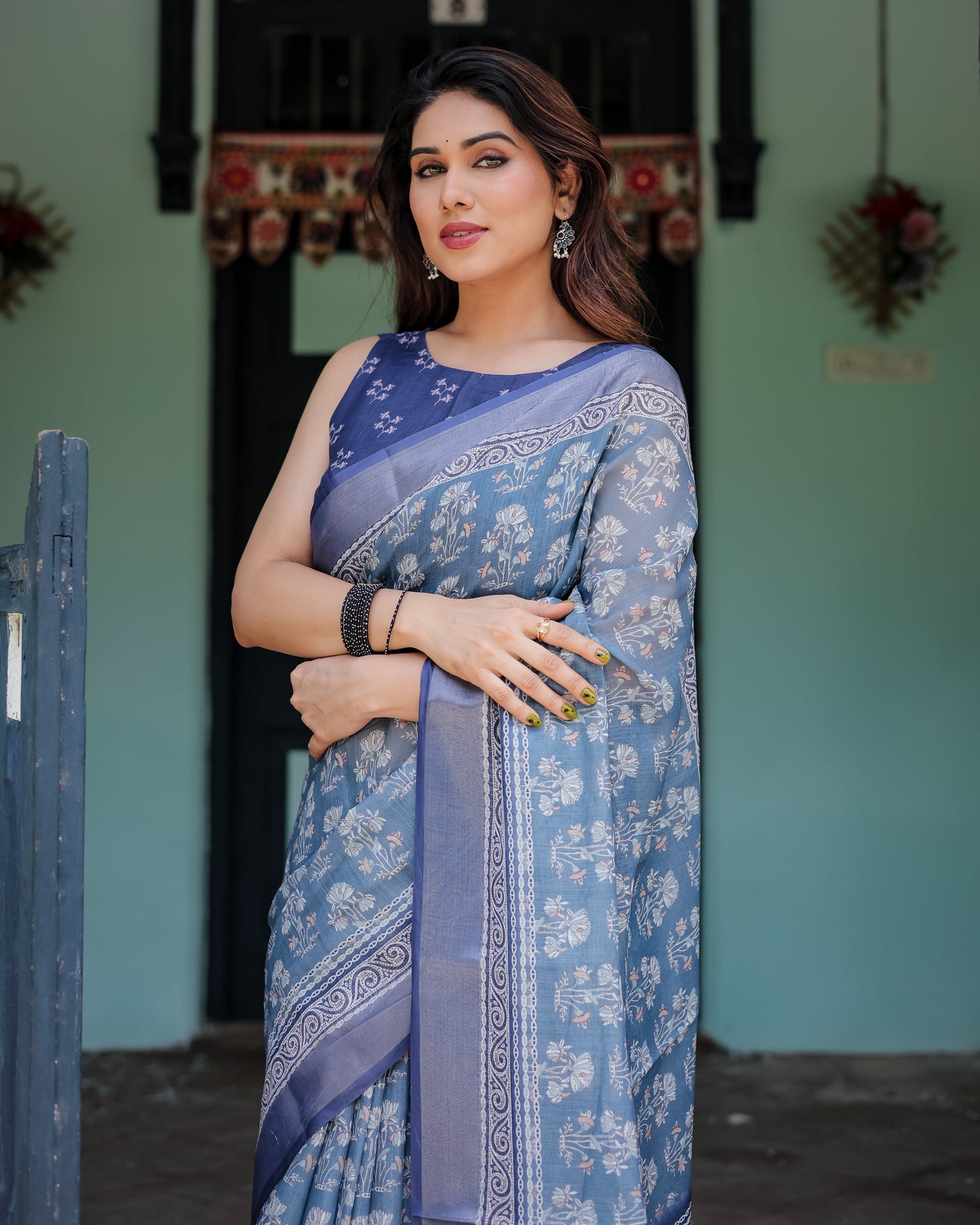 KASHVI PURE LINEN SAREE