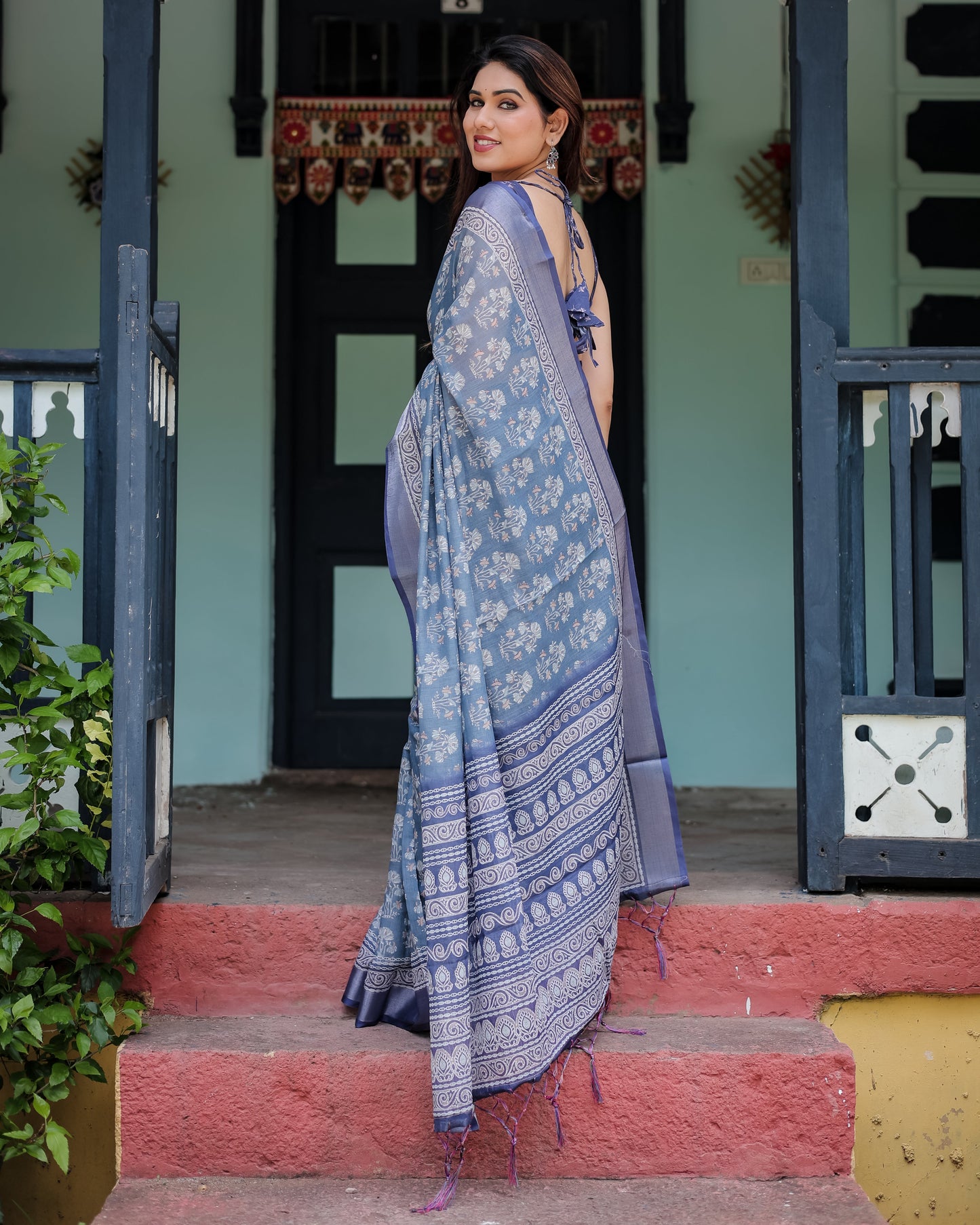 KASHVI PURE LINEN SAREE