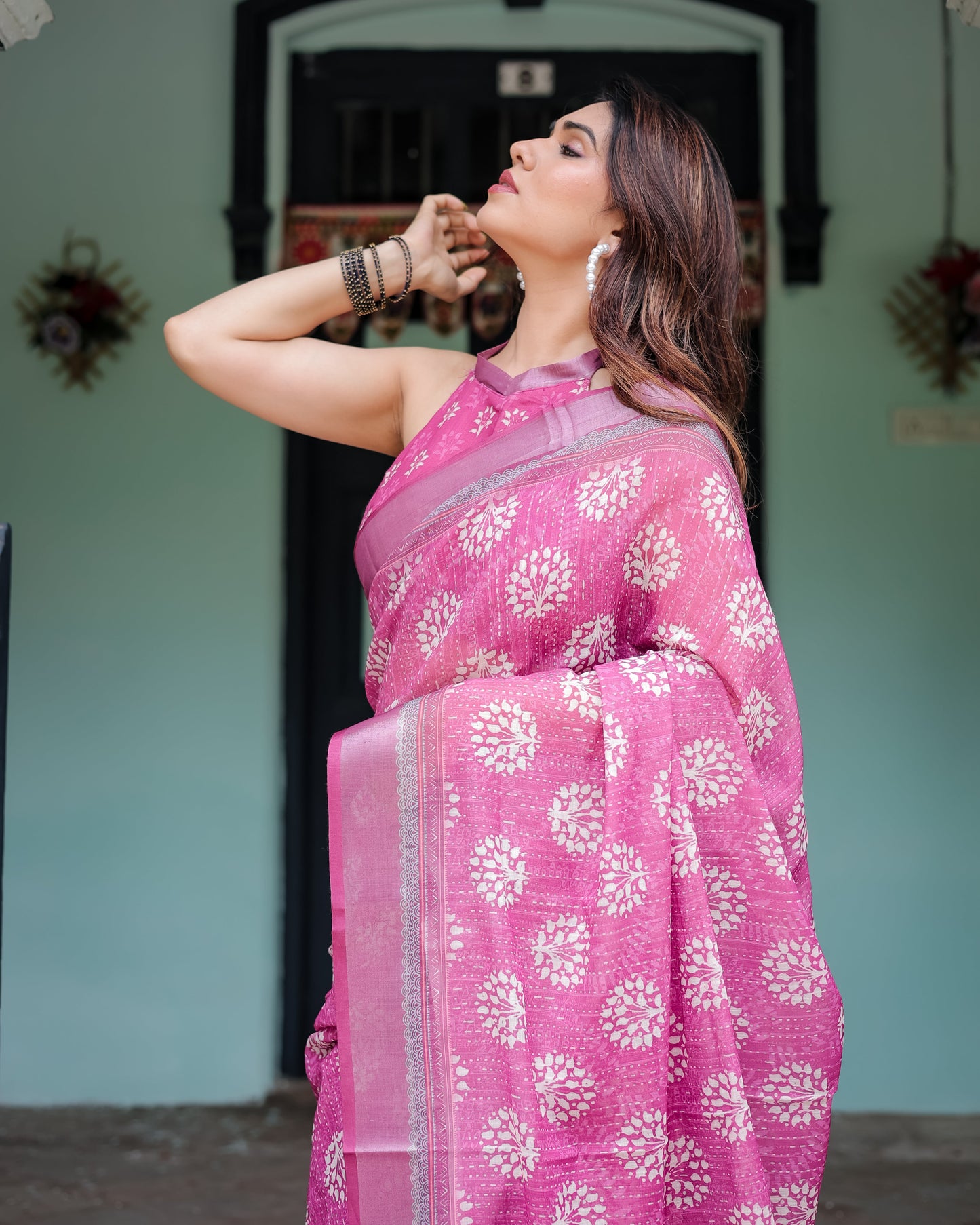 KASHVI PURE LINEN SAREE