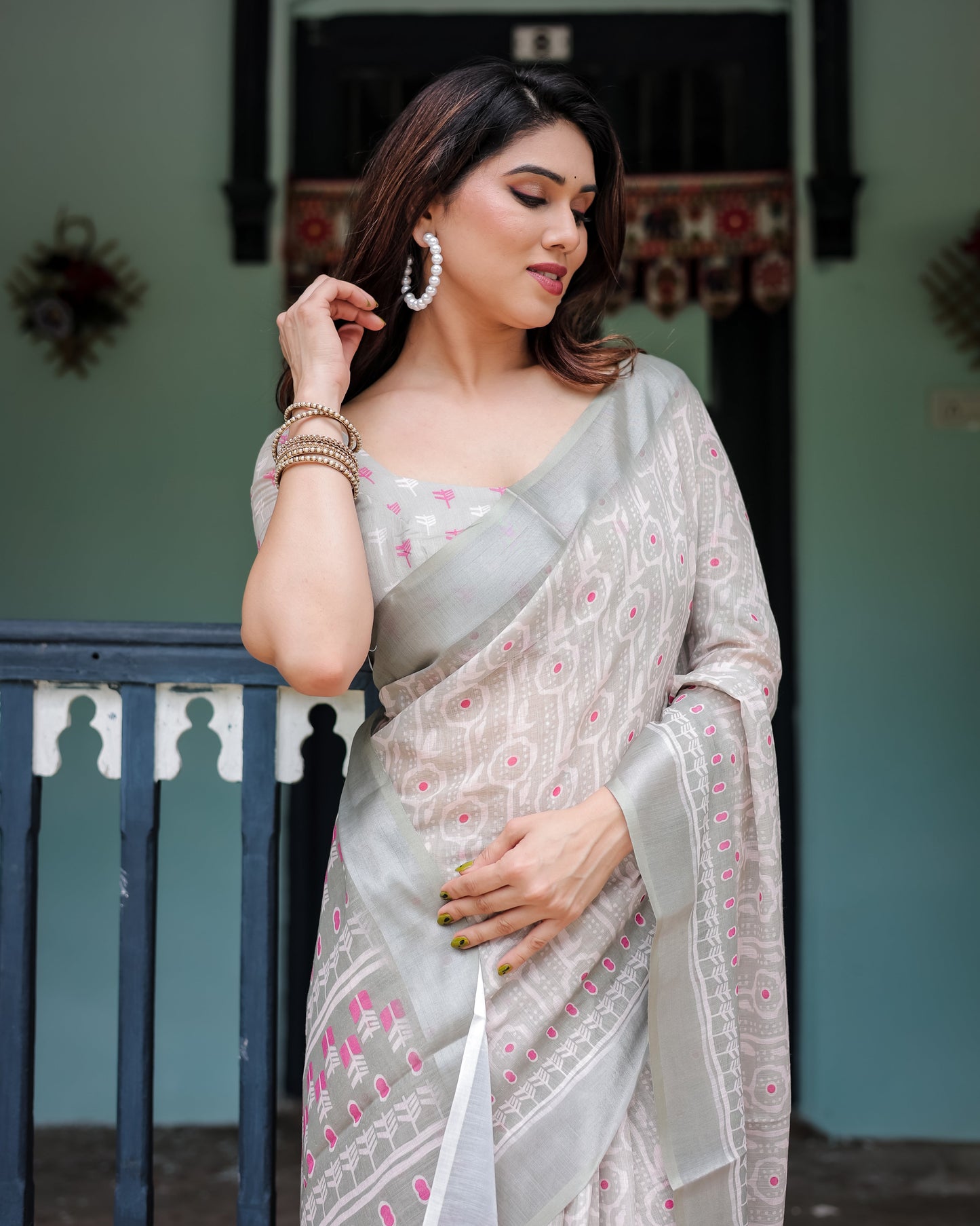 KASHVI PURE LINEN SAREE