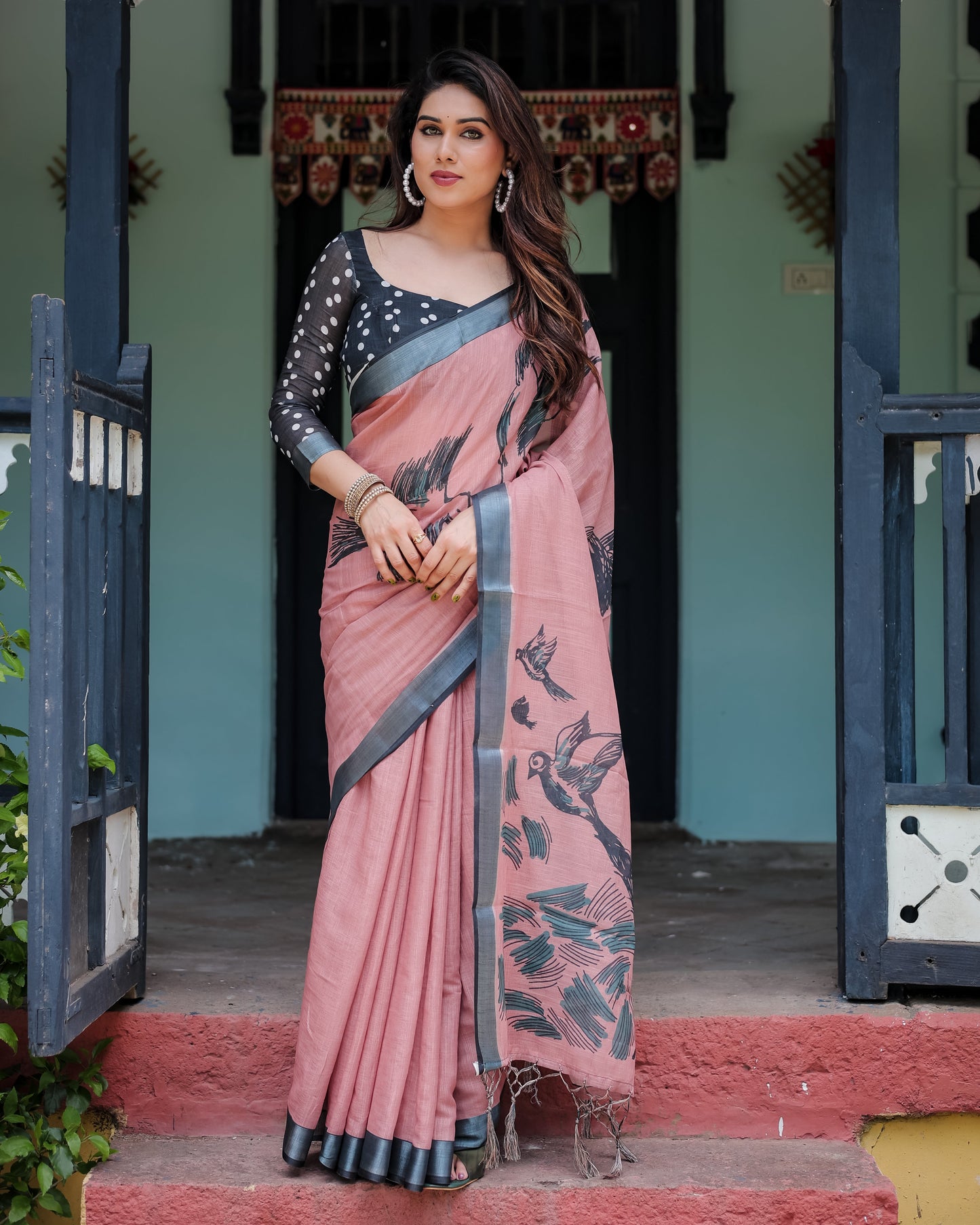 KASHVI PURE LINEN SAREE