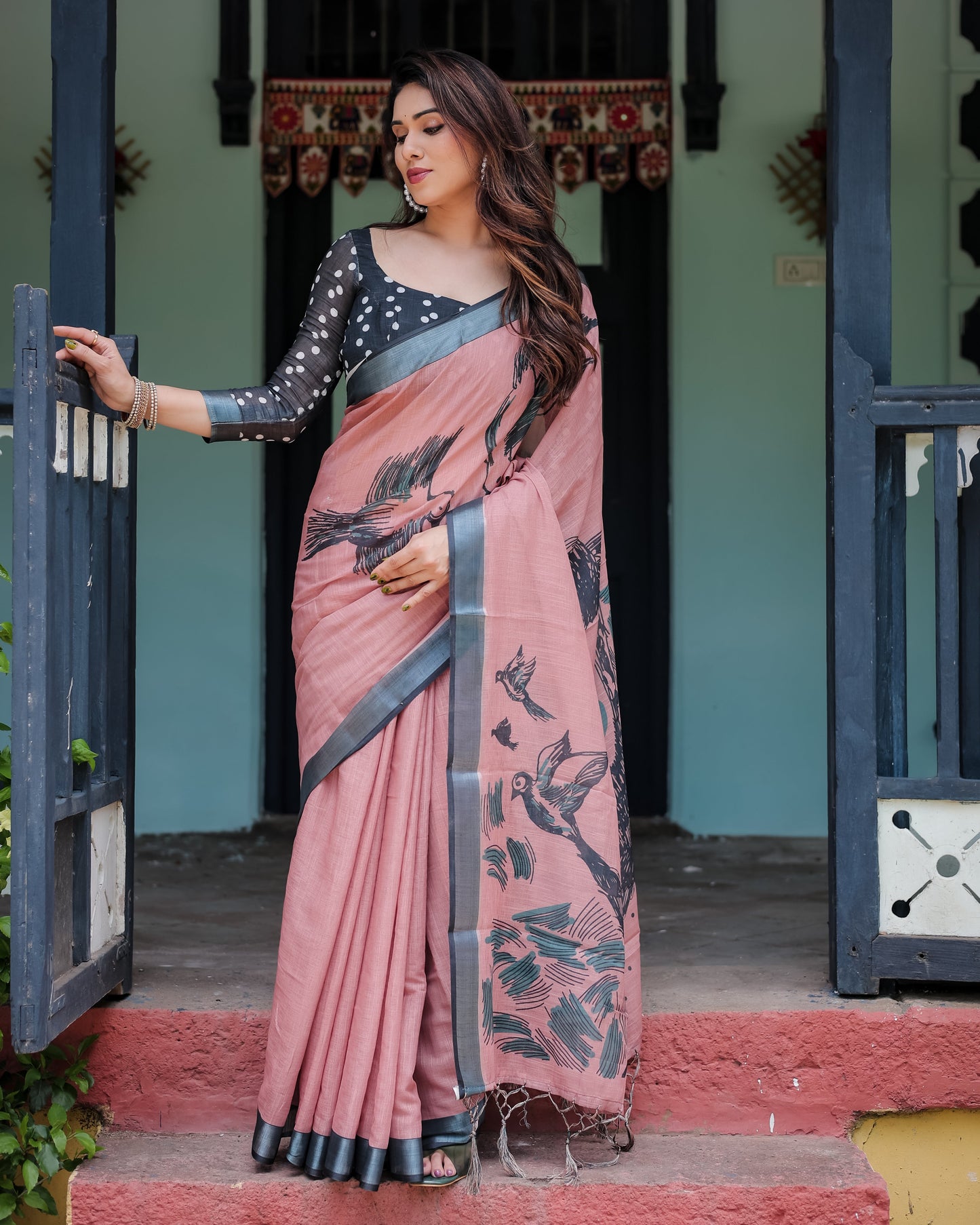 KASHVI PURE LINEN SAREE