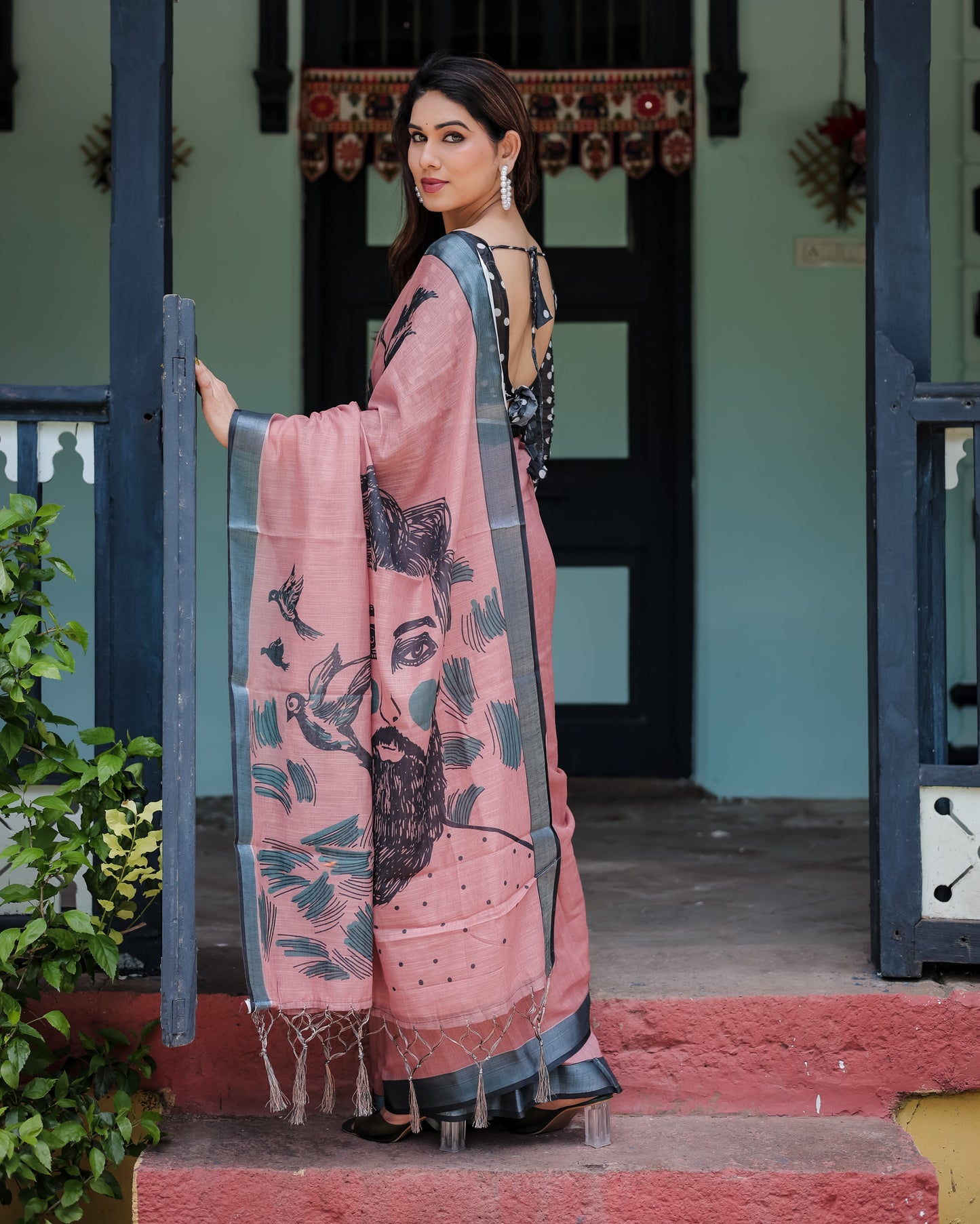 KASHVI PURE LINEN SAREE