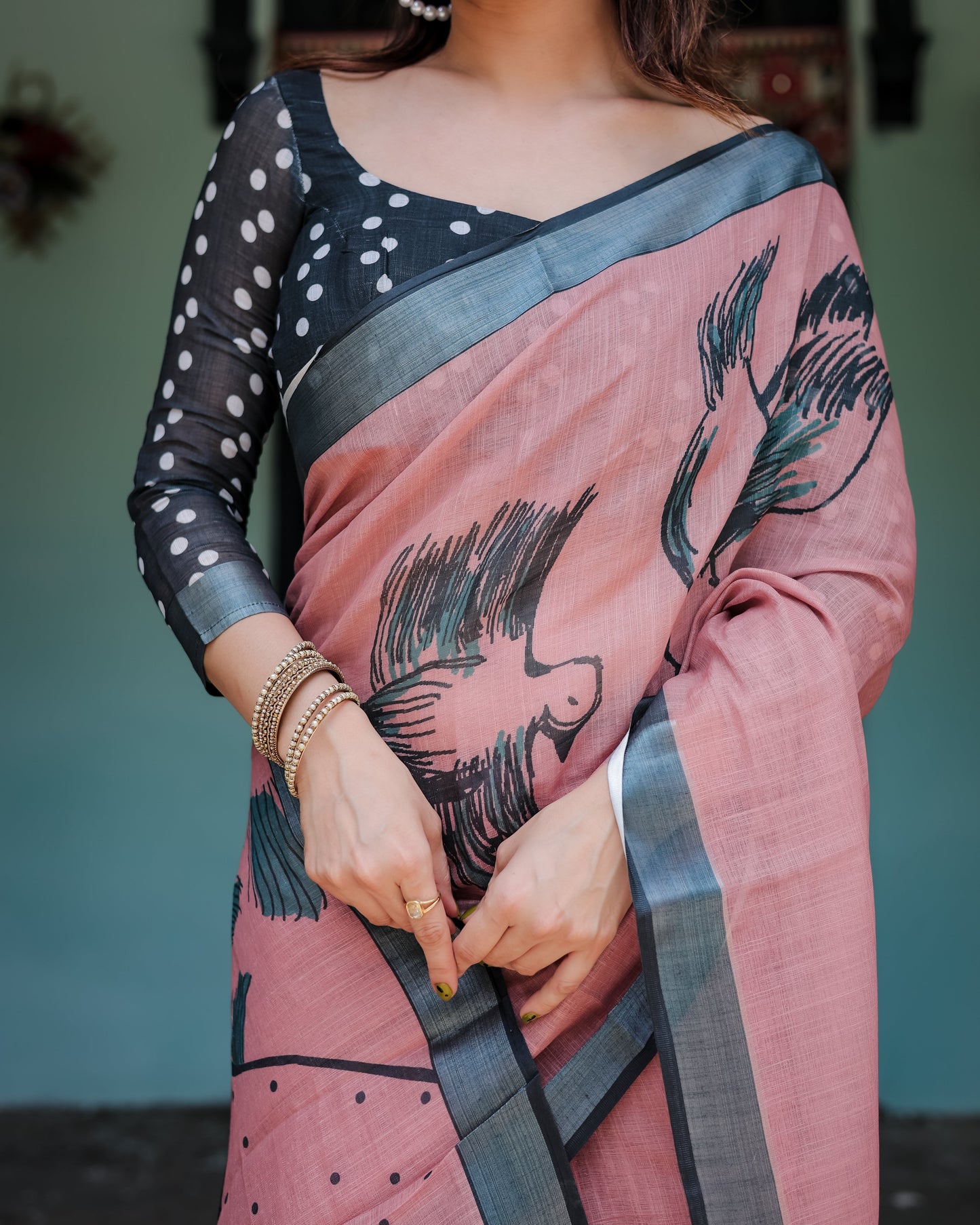 KASHVI PURE LINEN SAREE