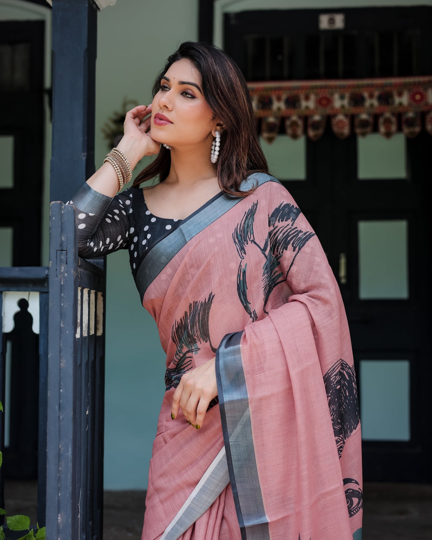 KASHVI PURE LINEN SAREE