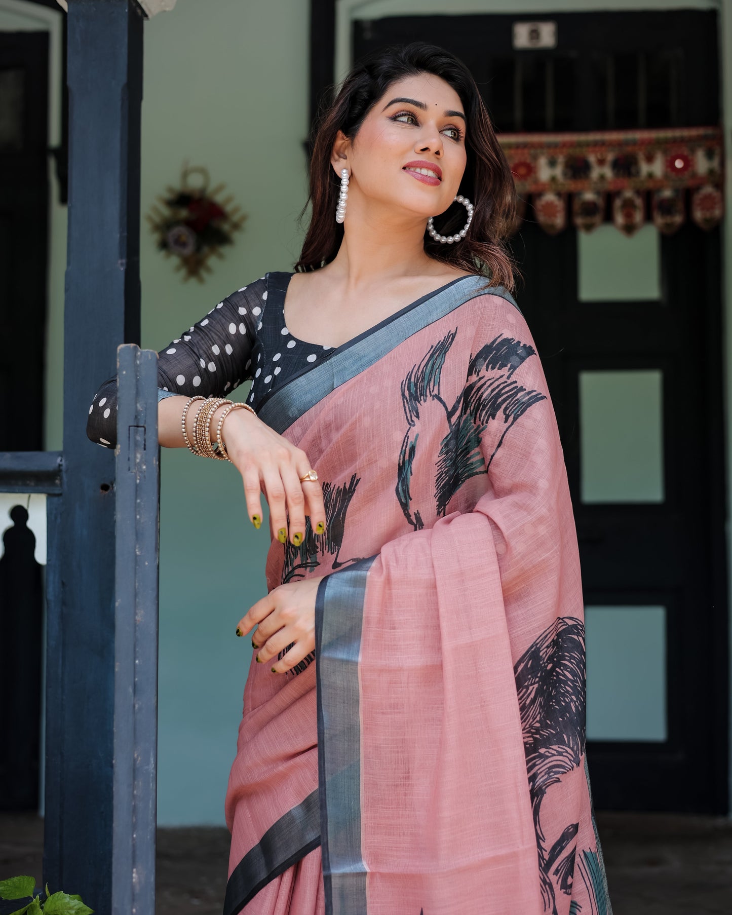 KASHVI PURE LINEN SAREE