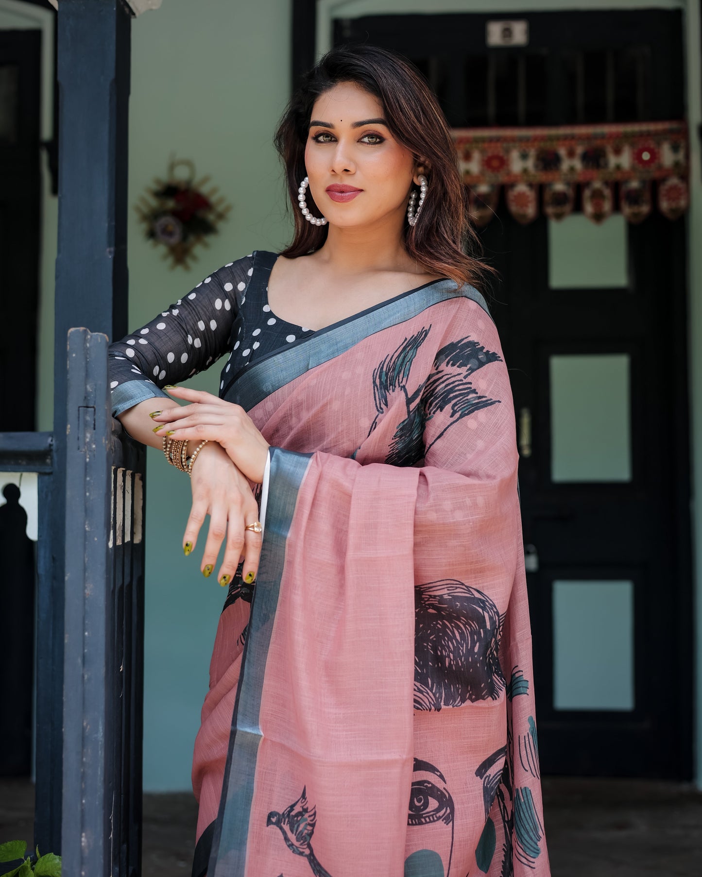KASHVI PURE LINEN SAREE