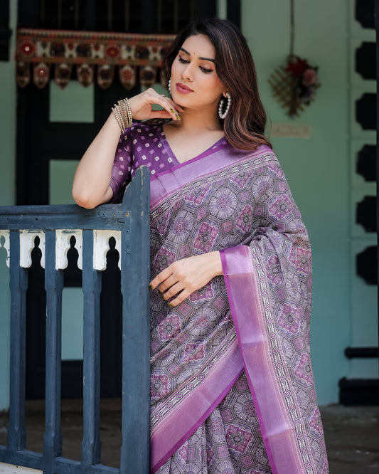 KASHVI PURE LINEN SAREE