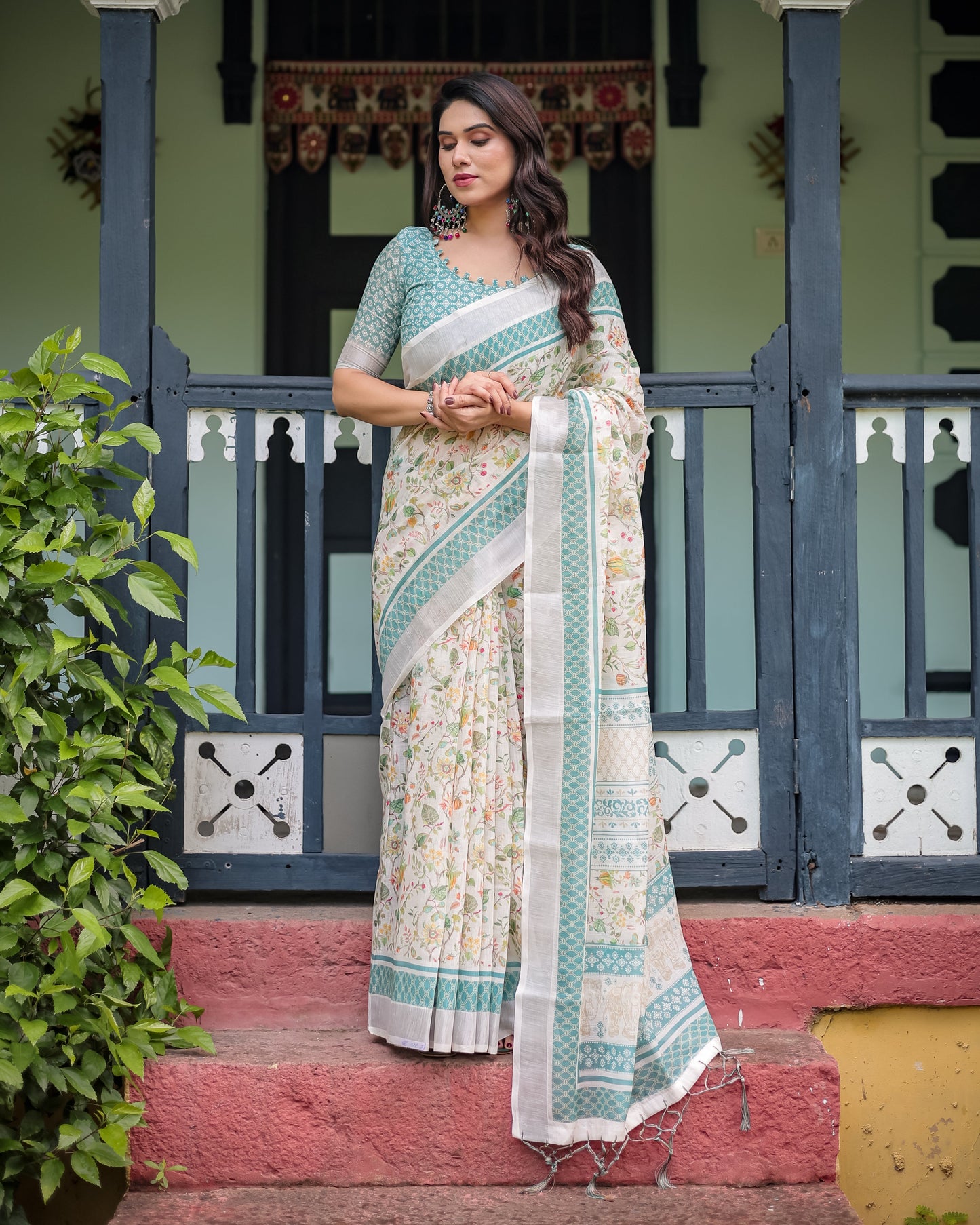 KASHVI PURE LINEN SAREE