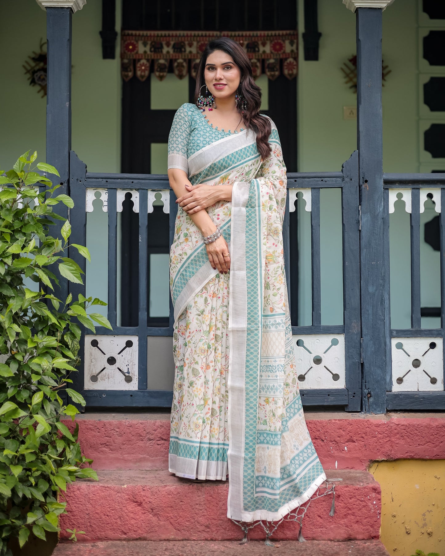 KASHVI PURE LINEN SAREE