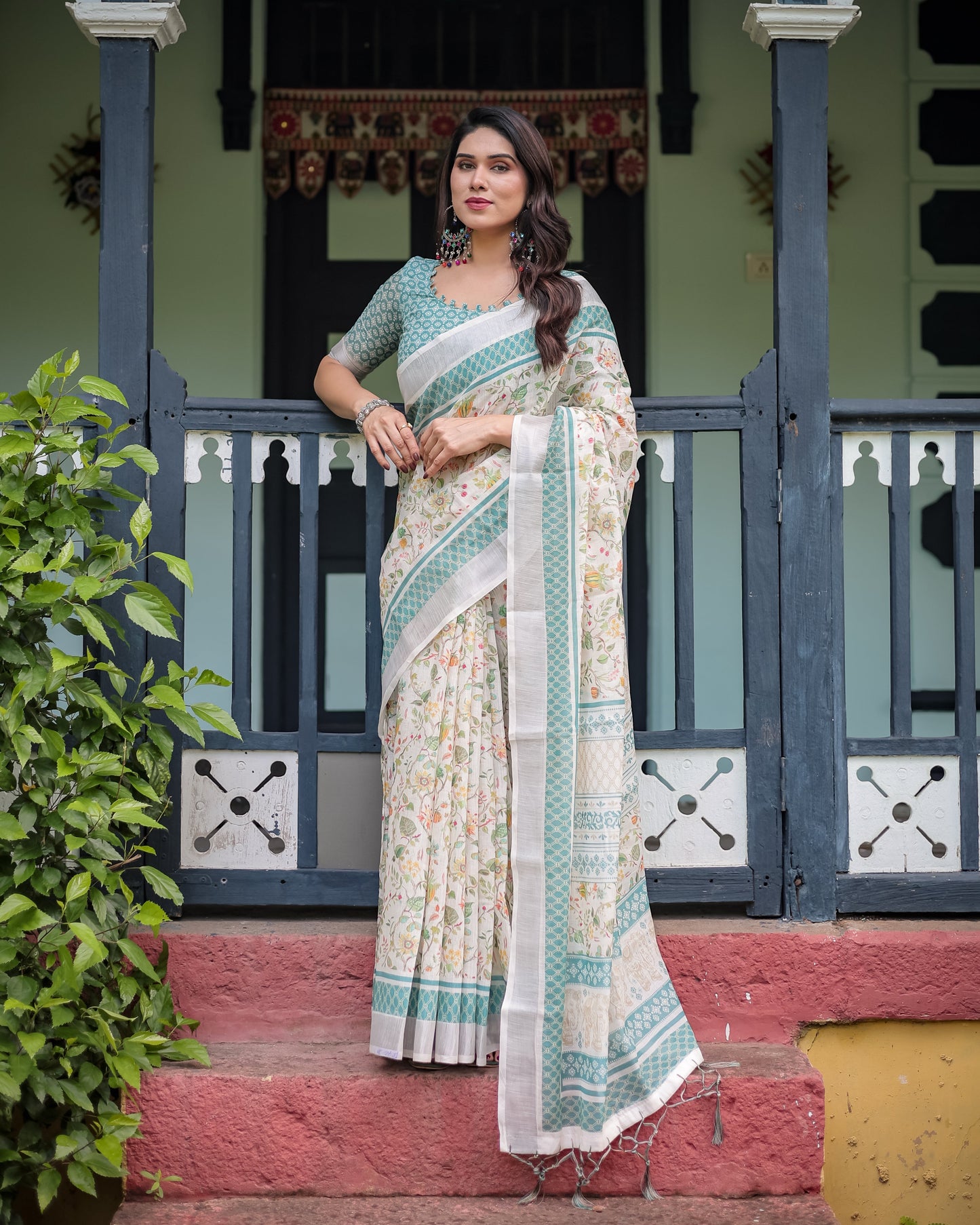 KASHVI PURE LINEN SAREE