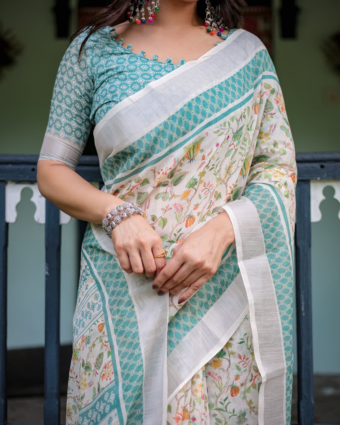 KASHVI PURE LINEN SAREE