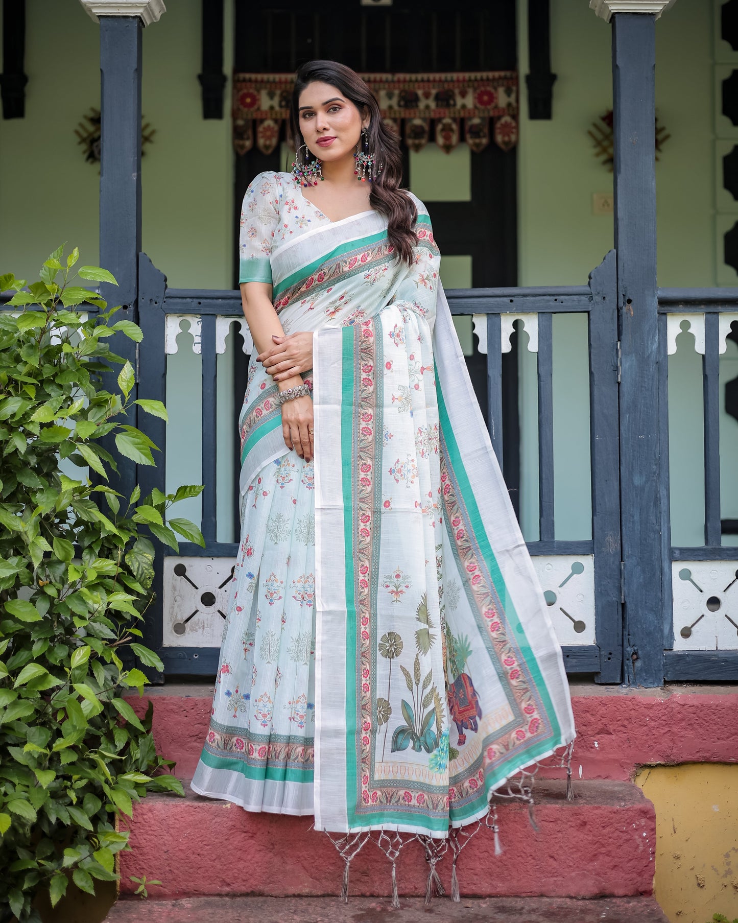 KASHVI PURE LINEN SAREE