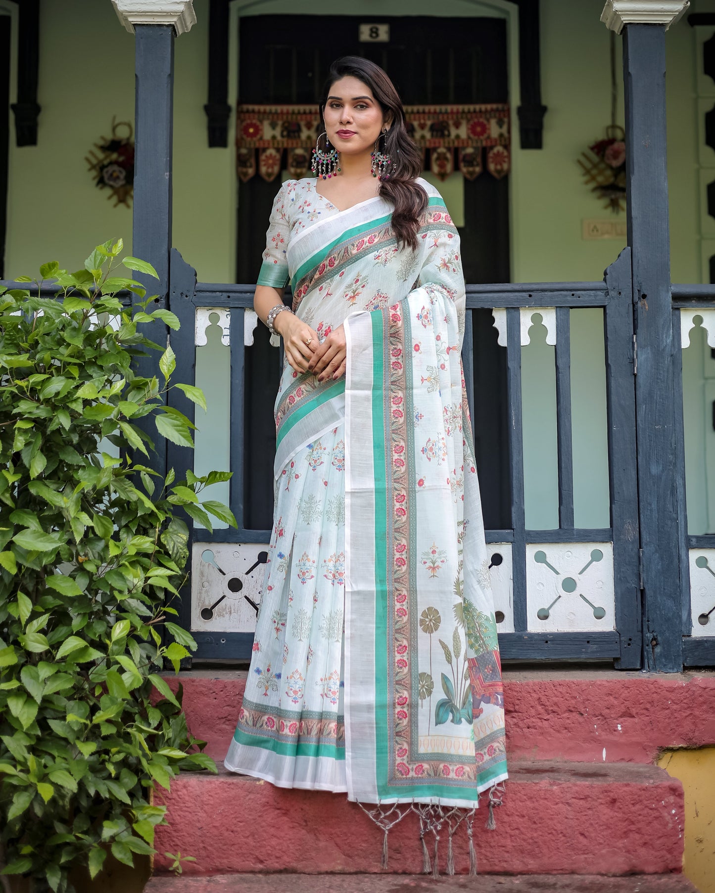 KASHVI PURE LINEN SAREE