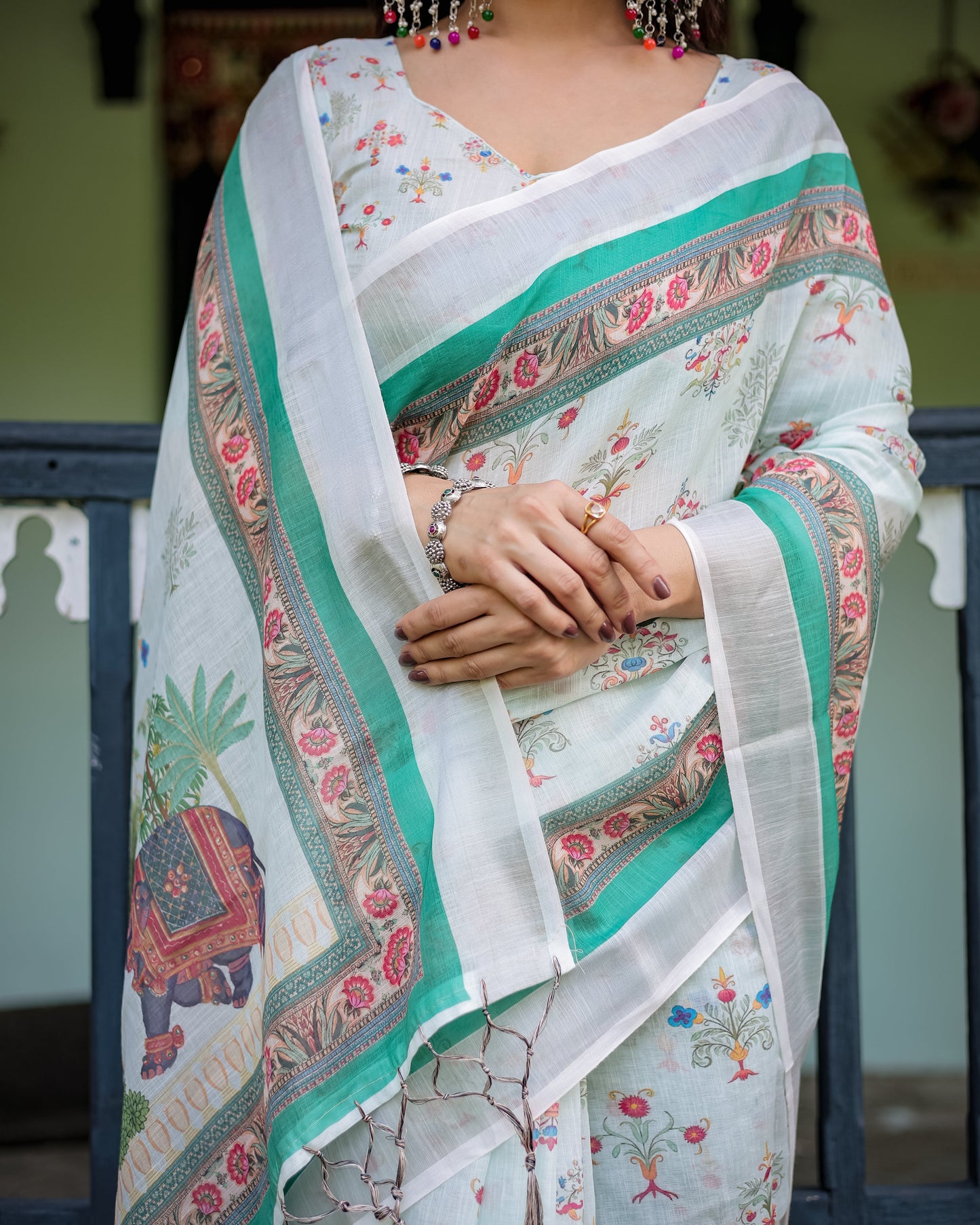 KASHVI PURE LINEN SAREE