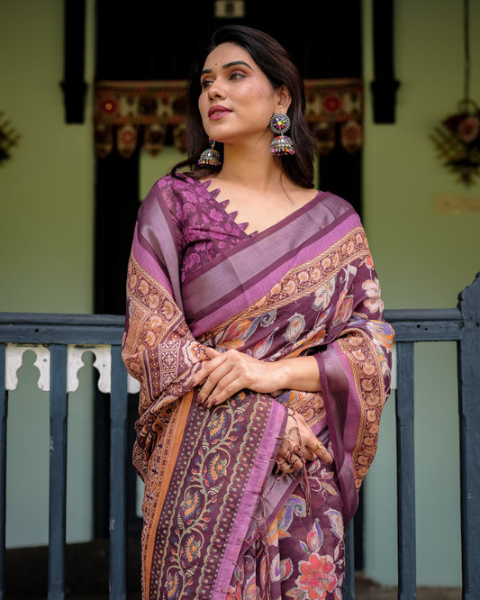 KASHVI PURE LINEN SAREE