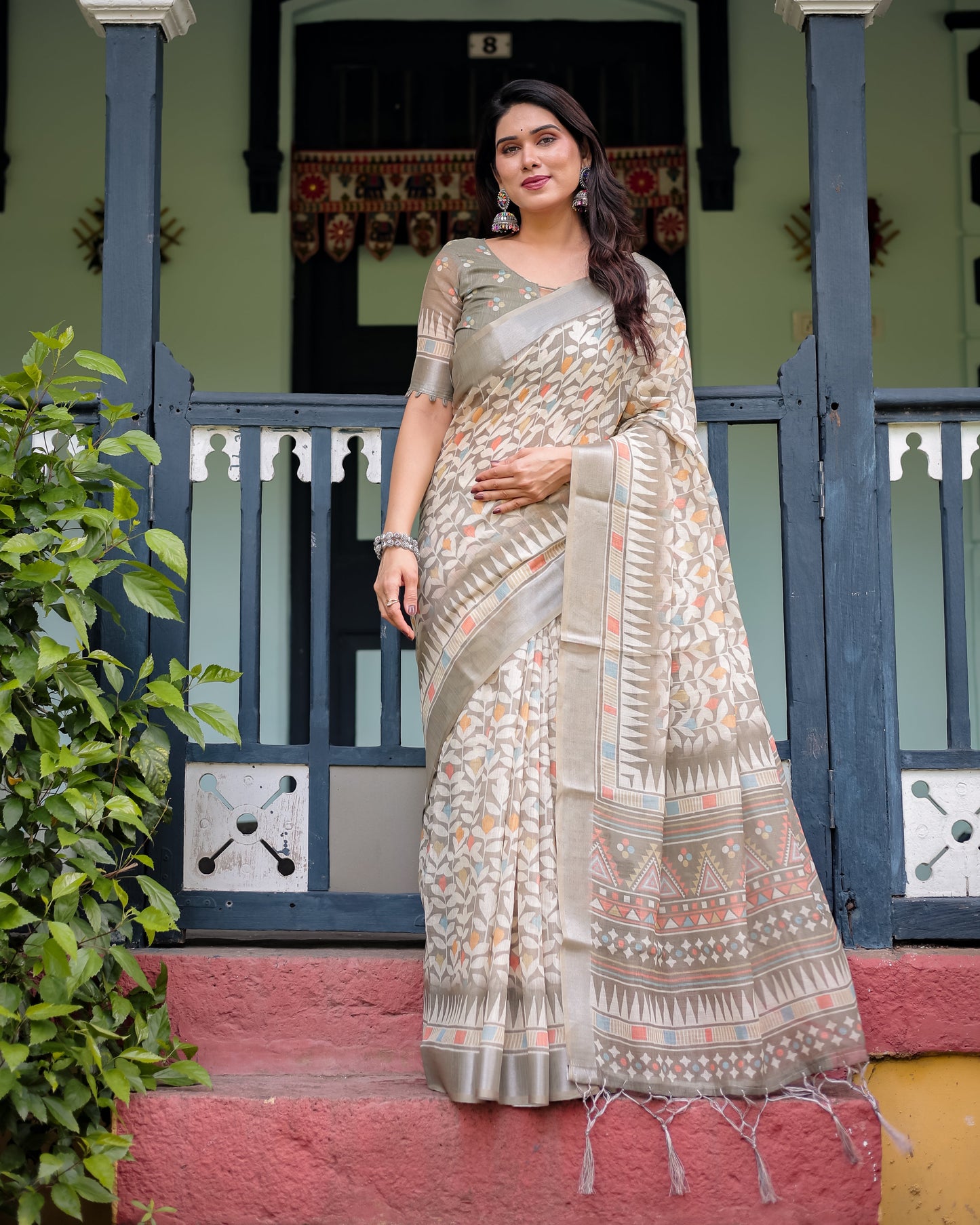 KASHVI PURE LINEN SAREE