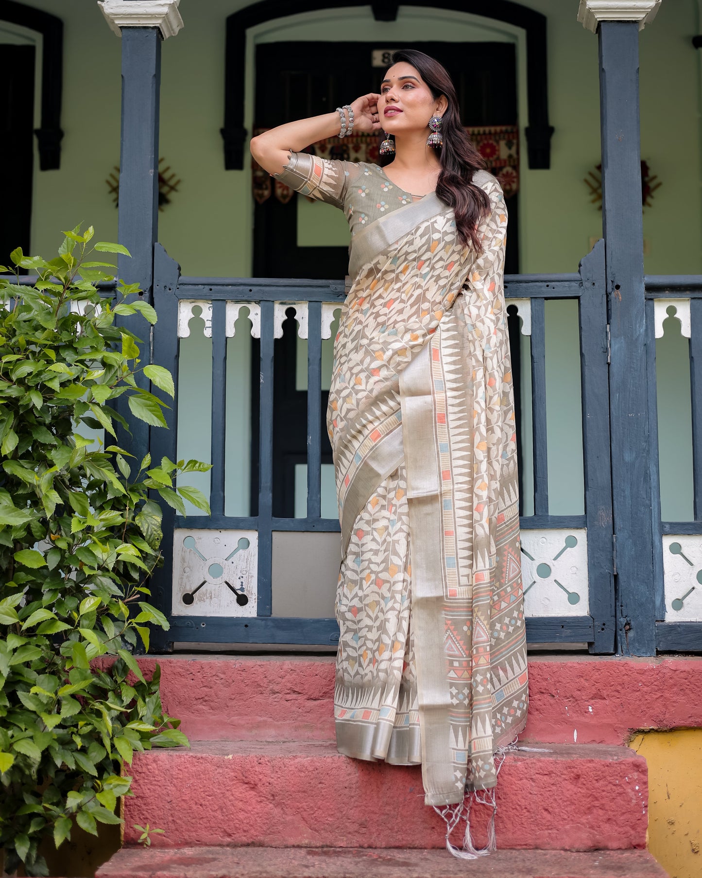 KASHVI PURE LINEN SAREE