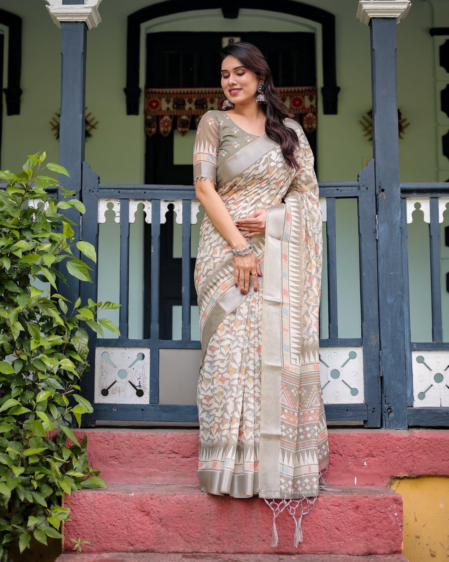KASHVI PURE LINEN SAREE